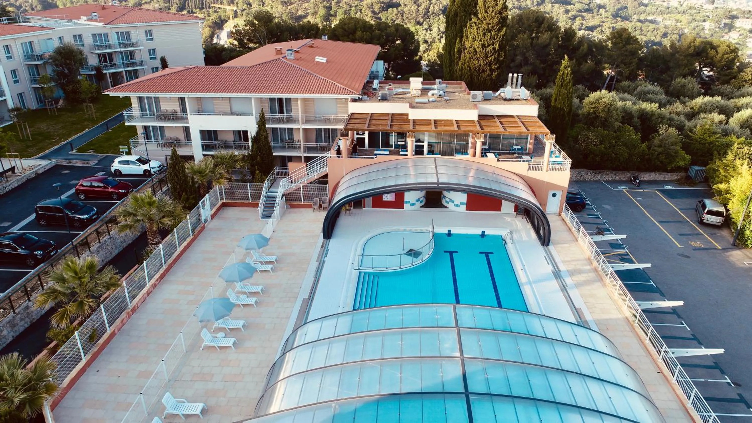 Bird's eye view, Pool View in Residence Azureva Roquebrune Cap Martin