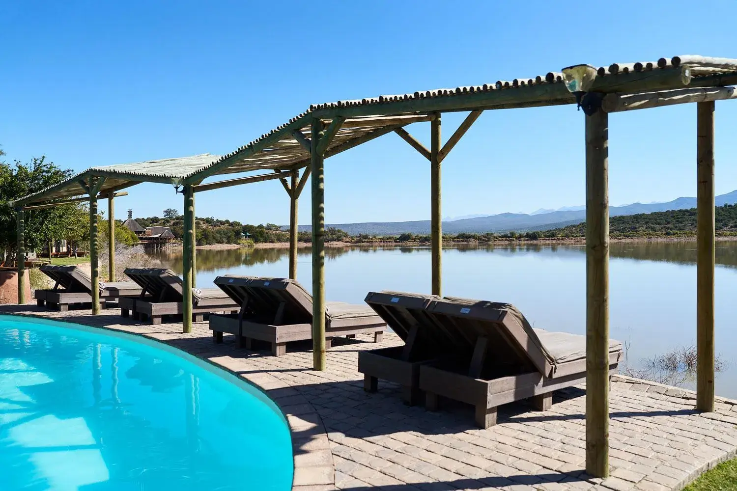 Pool view in Buffelsdrift Game Lodge Pool view in Buffelsdrift Game Lodge