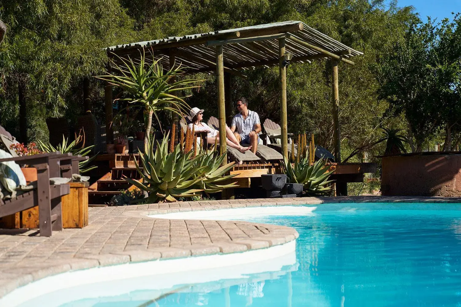 Pool view in Buffelsdrift Game Lodge Pool view in Buffelsdrift Game Lodge