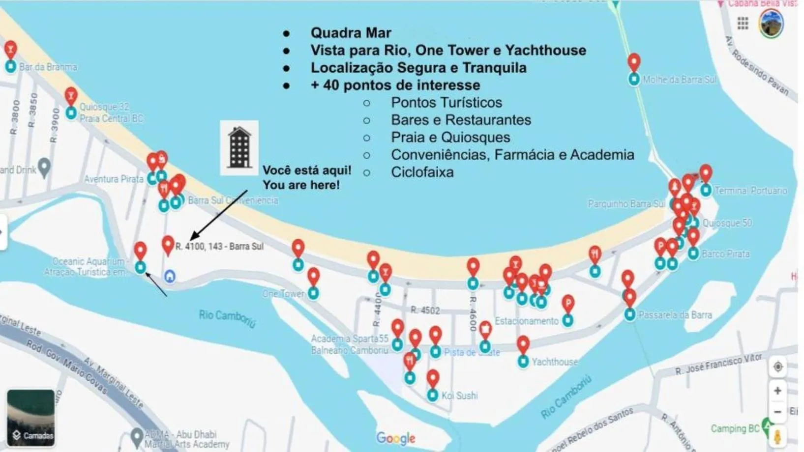 Apto na Quadra do Mar e Vista para o Rio