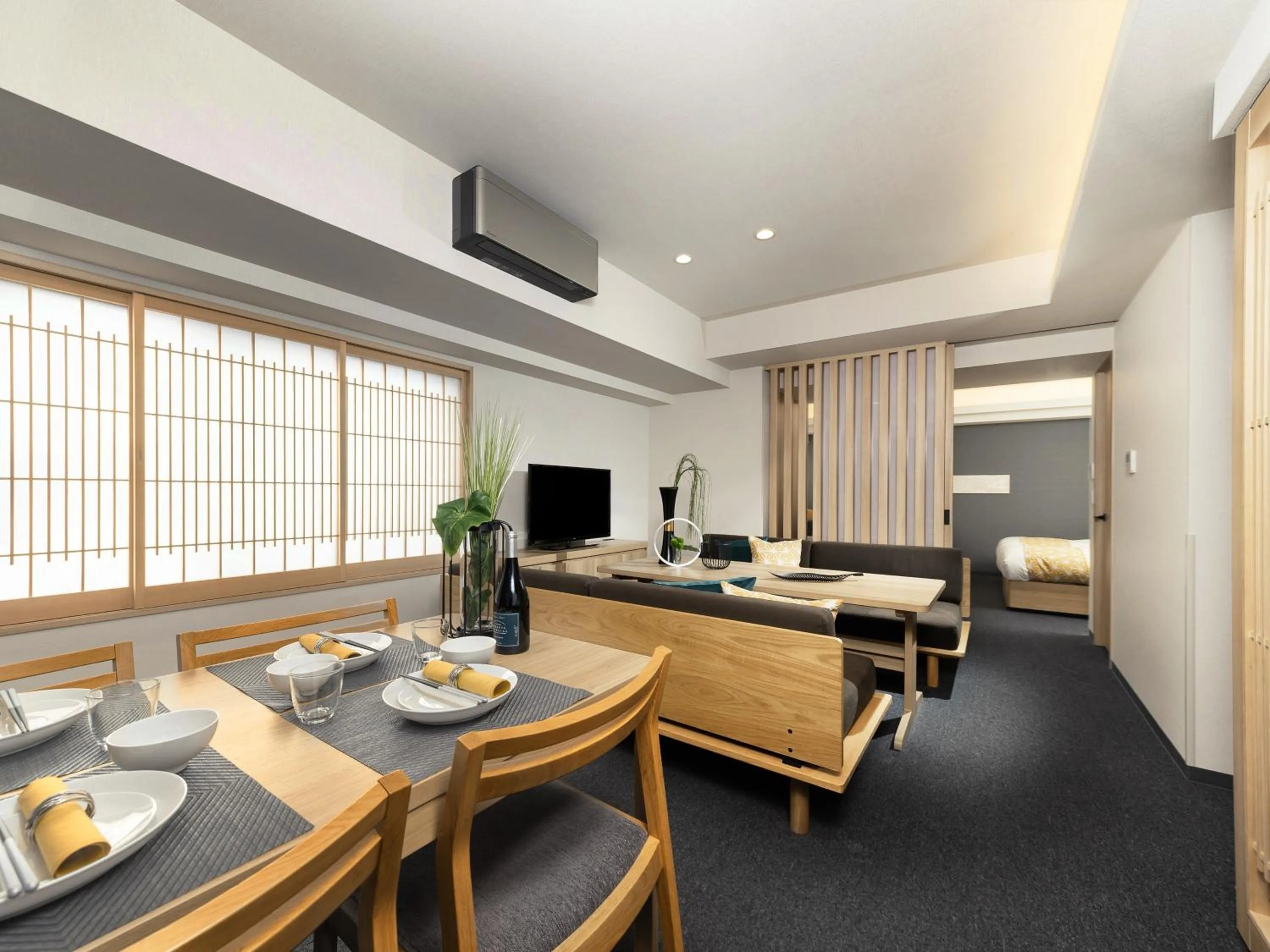 Living room in MIMARU Kyoto Nishinotoin Takatsuji