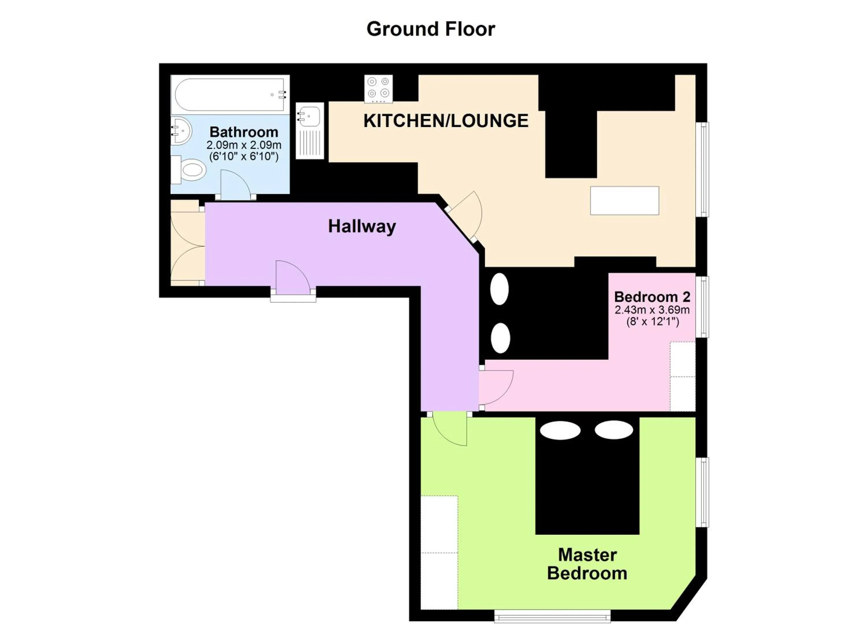 Floor plan in Holden Court Apartment - Apt 1