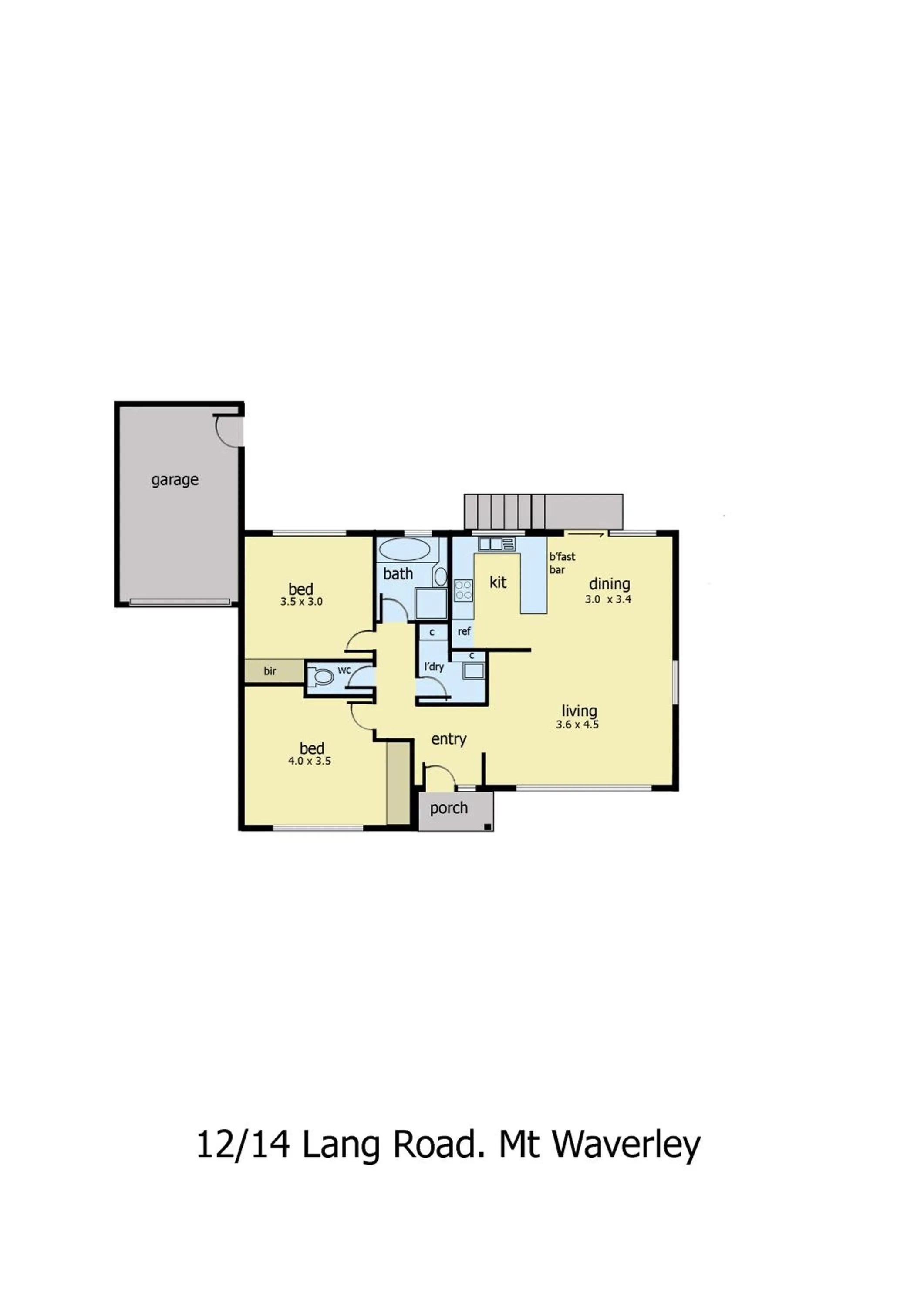 Floor plan in Mount Waverley Townhouses