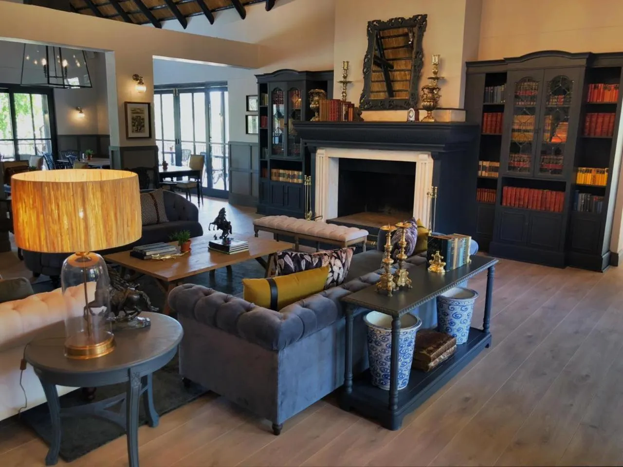 Seating area in Anantara Stanley & Livingstone Victoria Falls Hotel