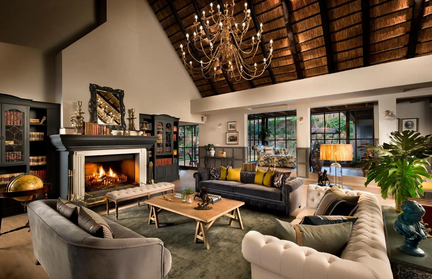 Living room in Anantara Stanley & Livingstone Victoria Falls Hotel