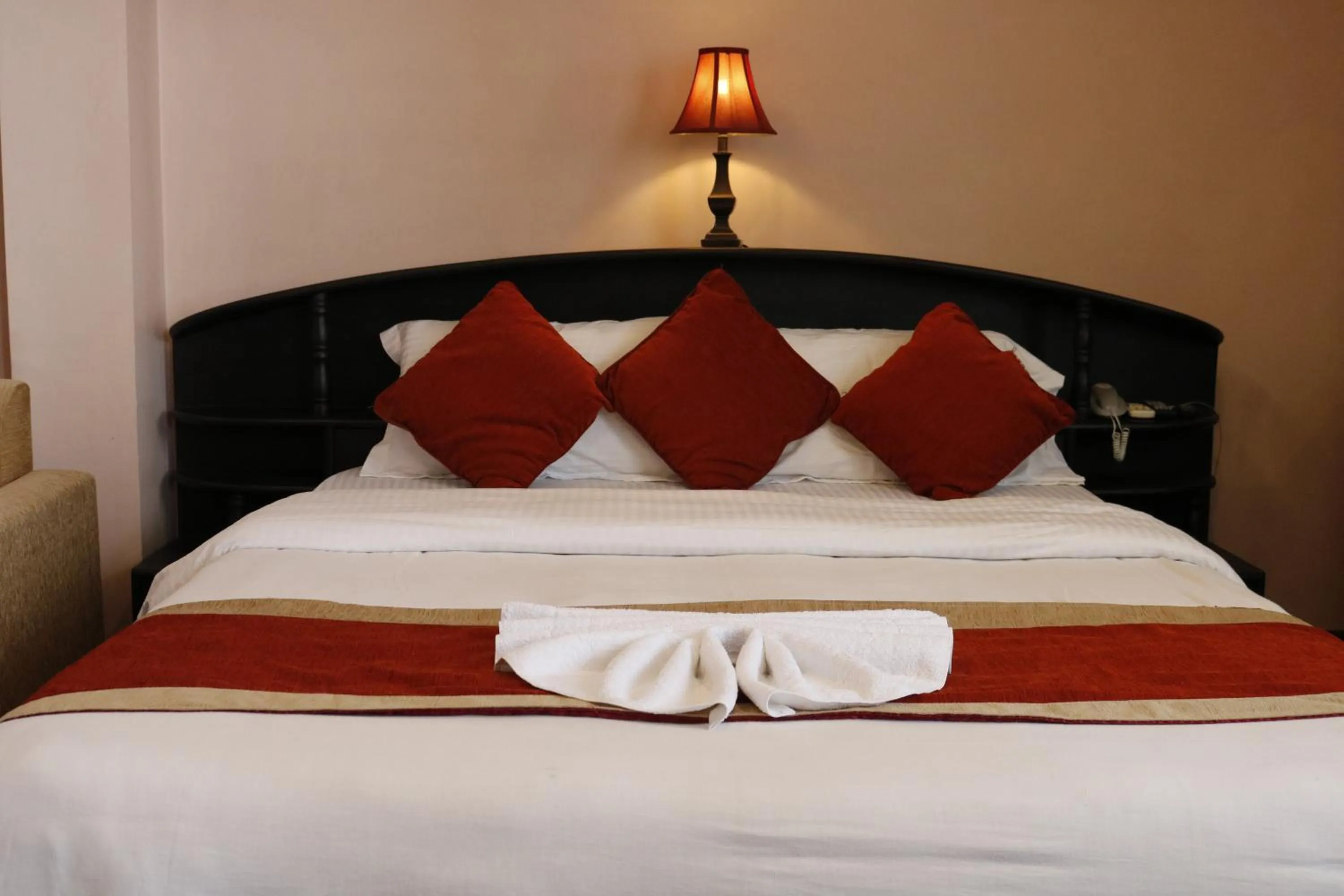 Bed in Hotel Nepalaya