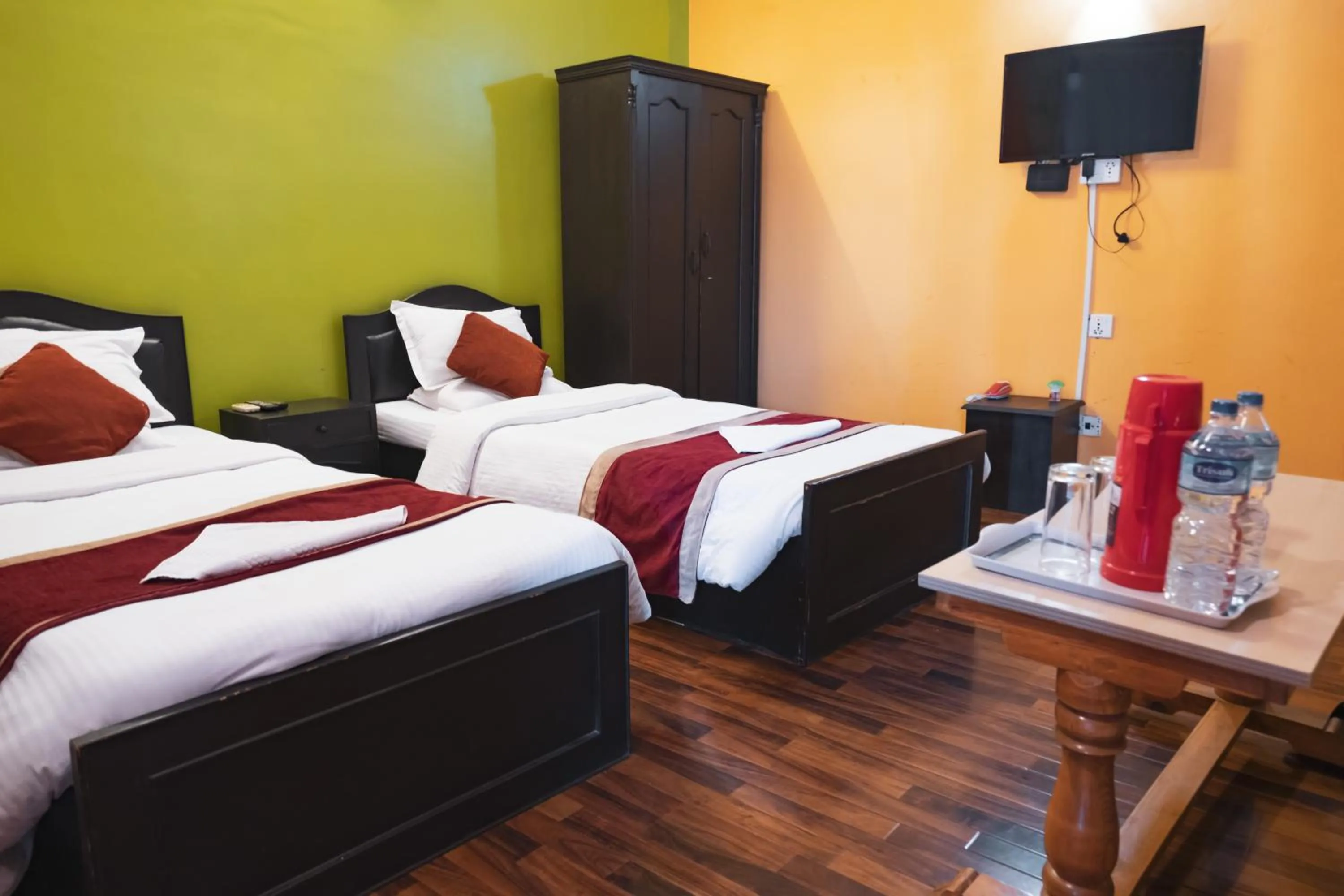 Bed in Hotel Nepalaya