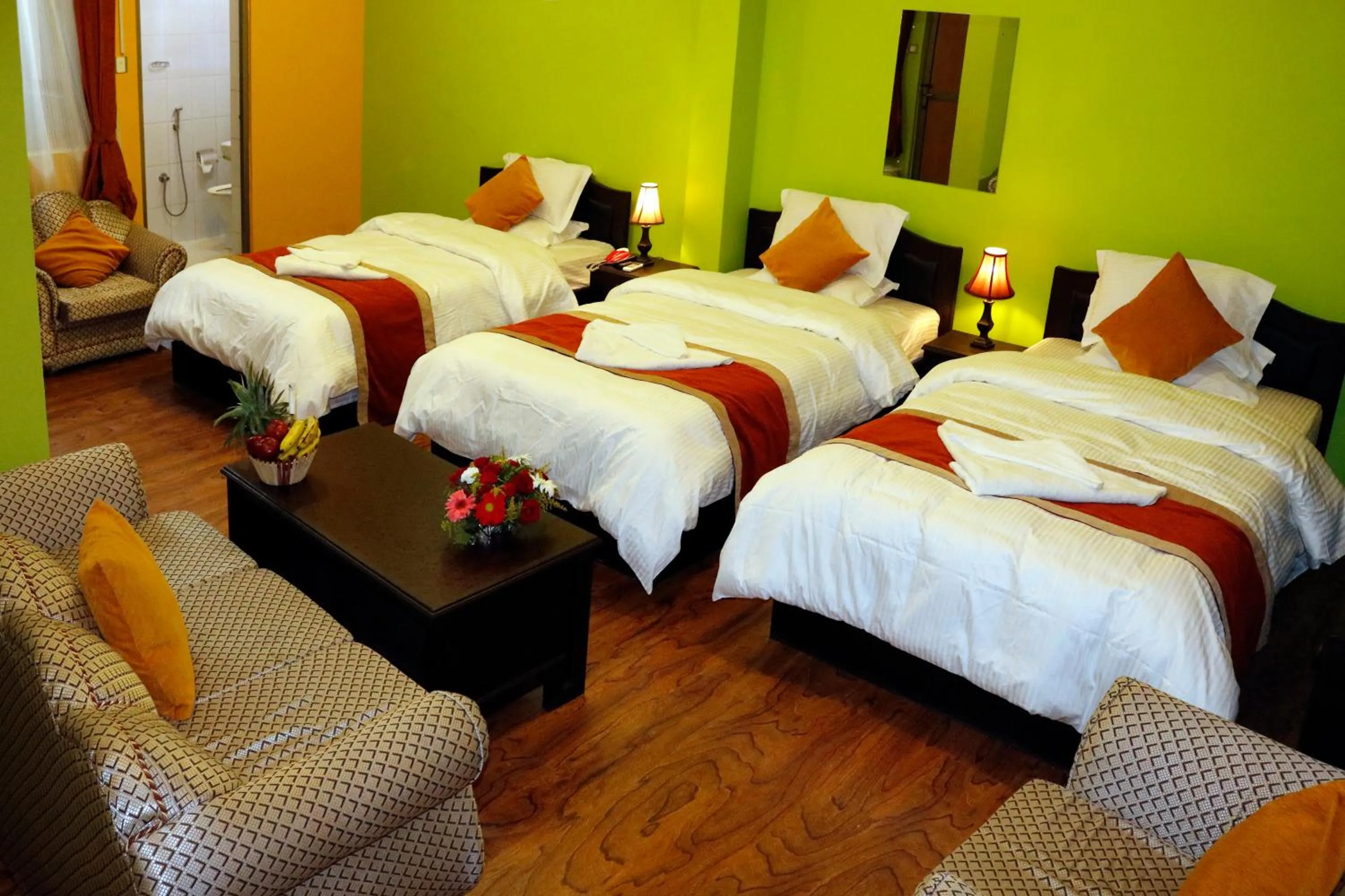 Bed in Hotel Nepalaya