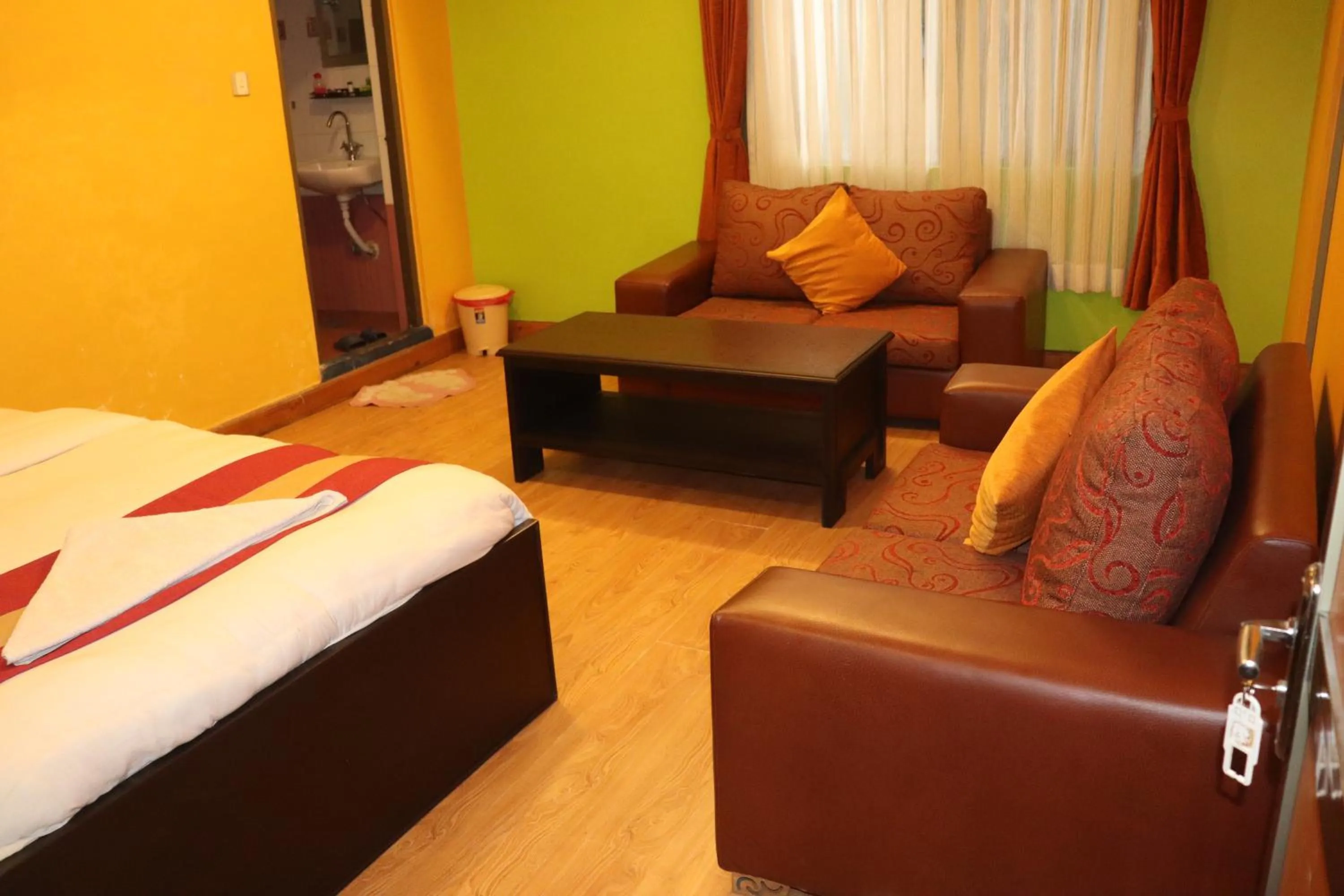 Bed in Hotel Nepalaya