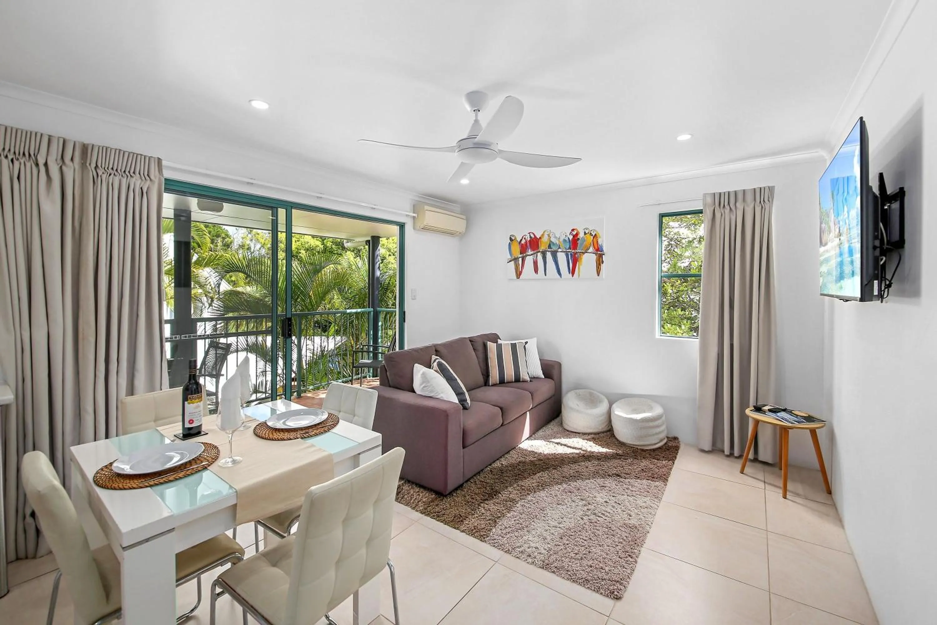 Living room in Chez Noosa Holiday Apartments