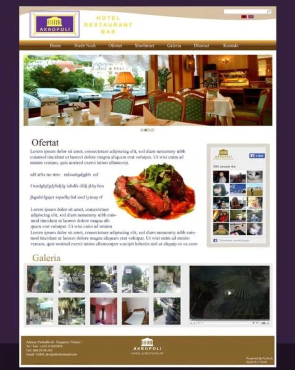 Food and drinks in Hotel Akropoli