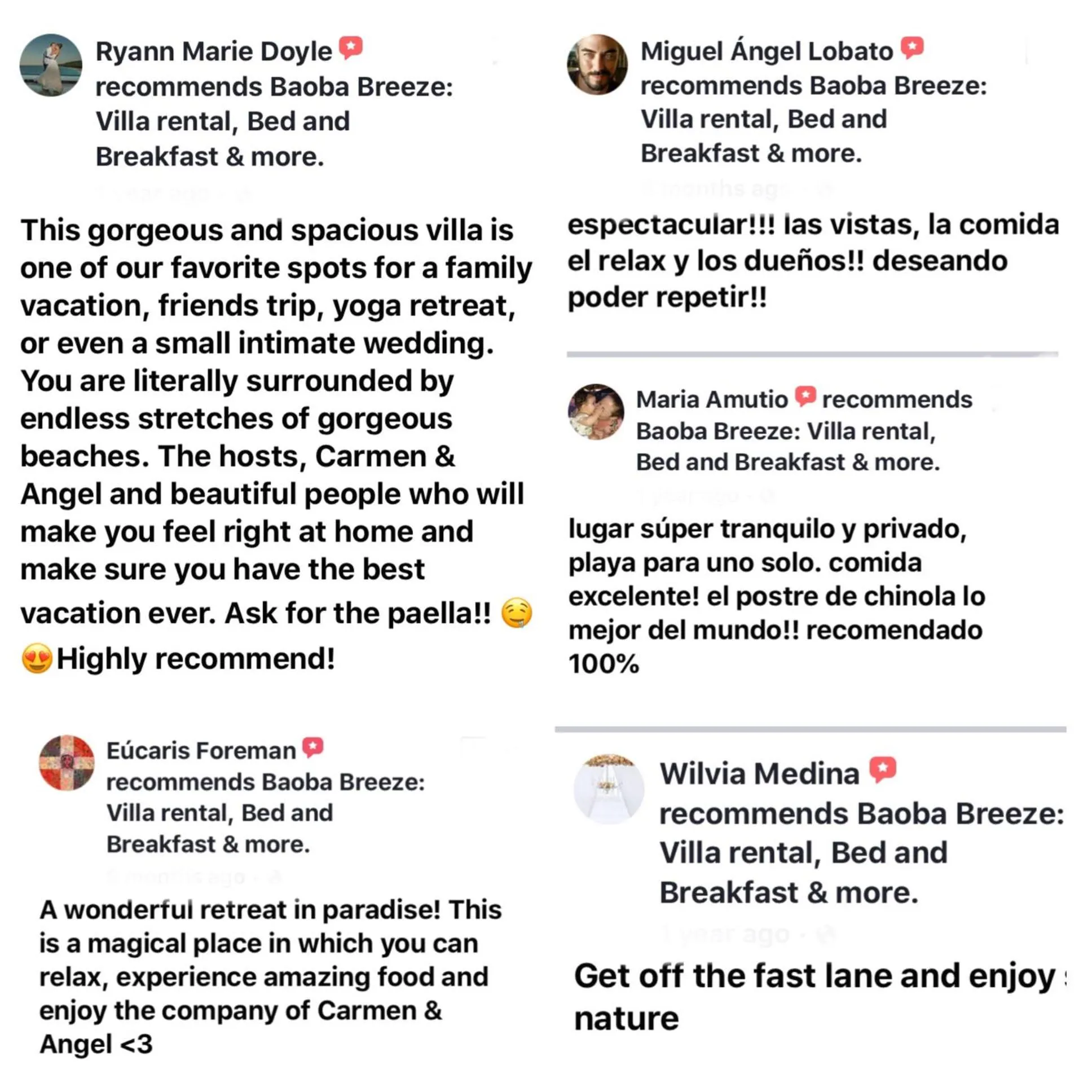 People in Baoba Breeze Bed & Breakfast- beachfront paradise