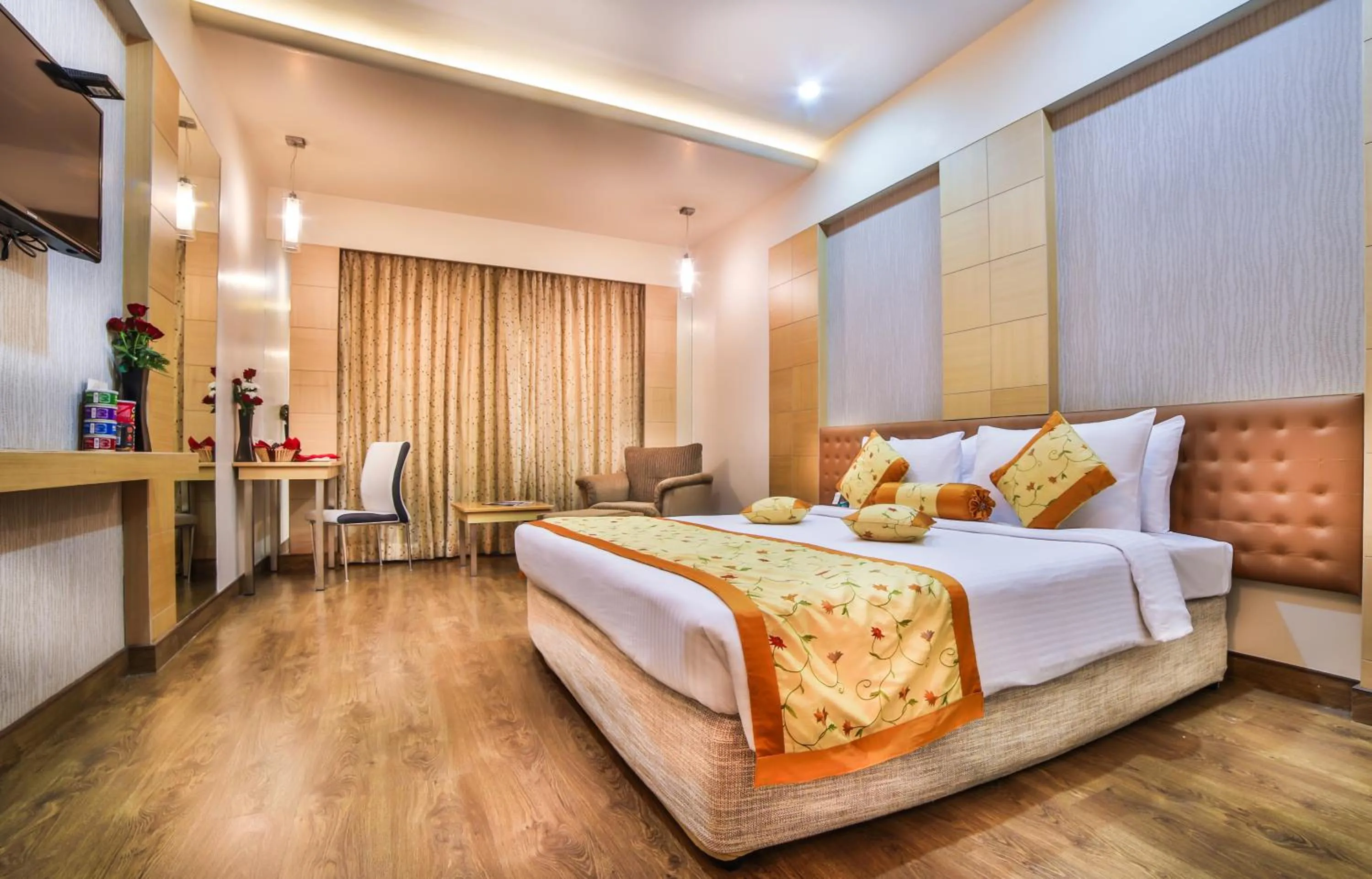 Bed in Ramoji Film City- Sitara Luxury Hotel