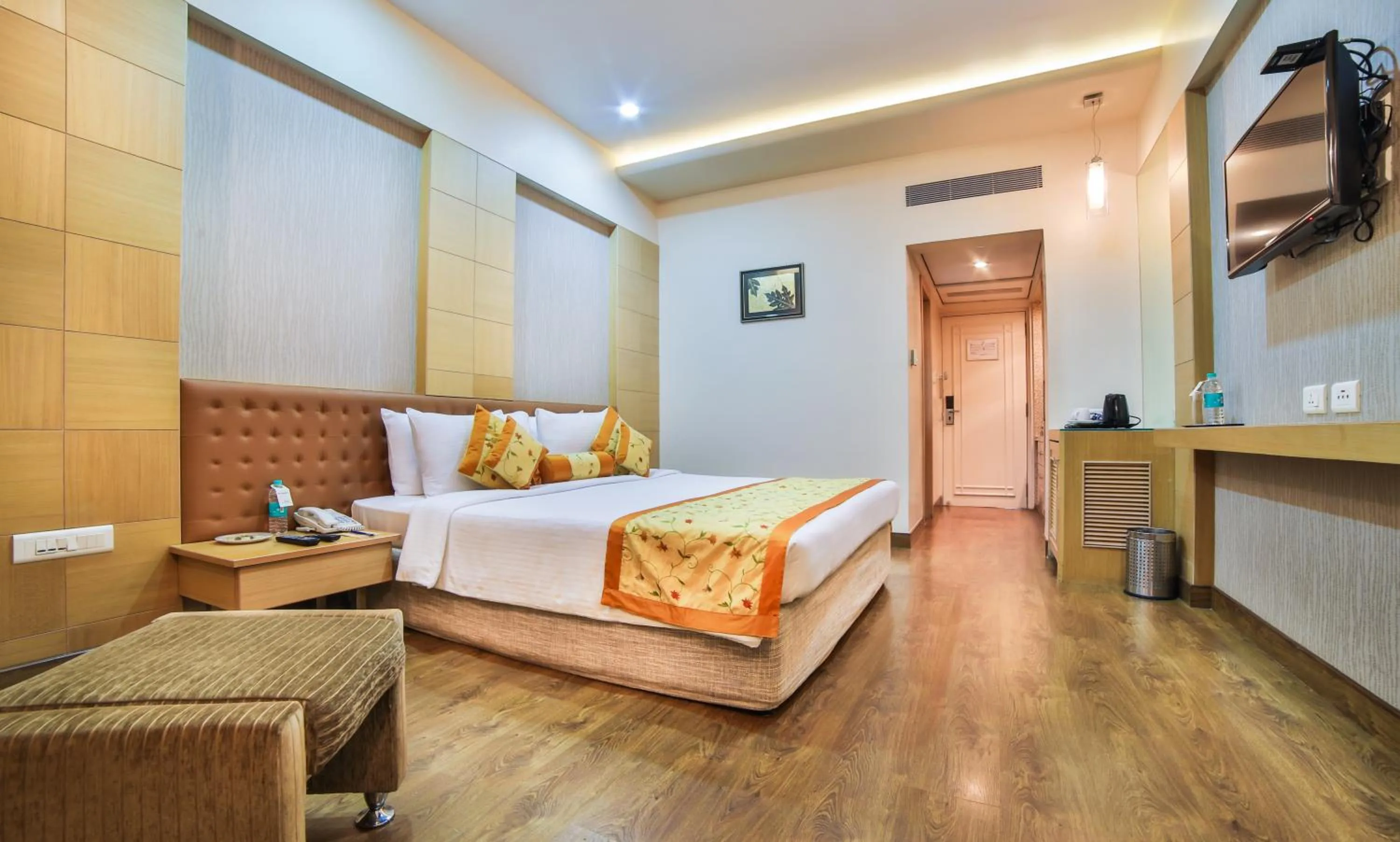 Bed in Ramoji Film City- Sitara Luxury Hotel