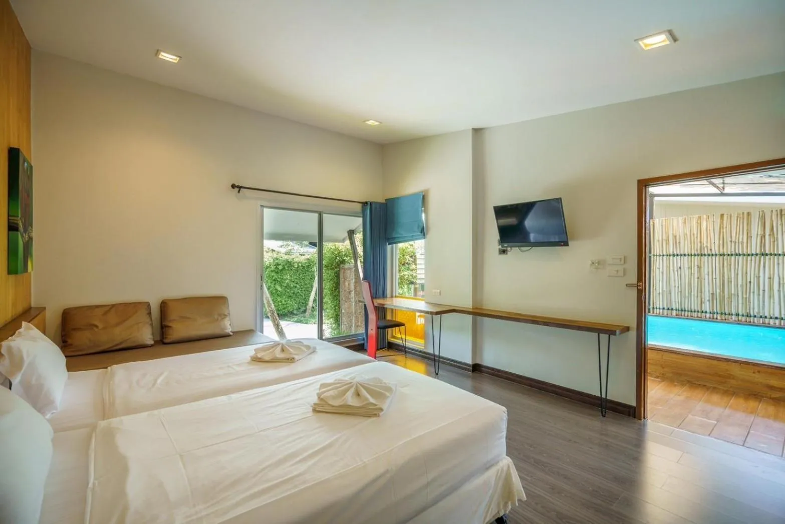 Bed in IP Plus Pool Villa Pattaya