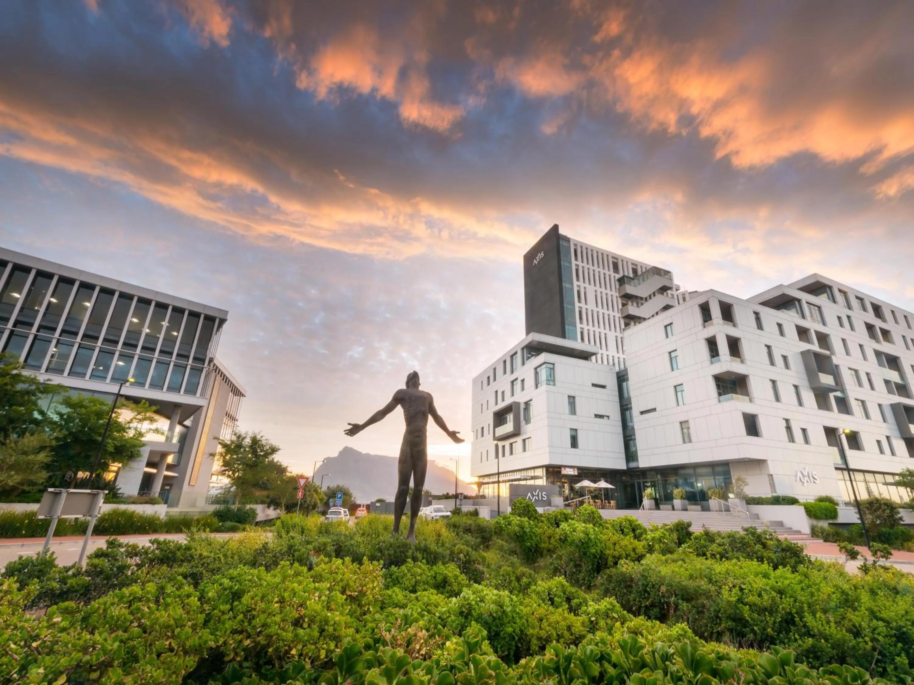 Property building in Axis Luxury Apartments by Century City Hotels