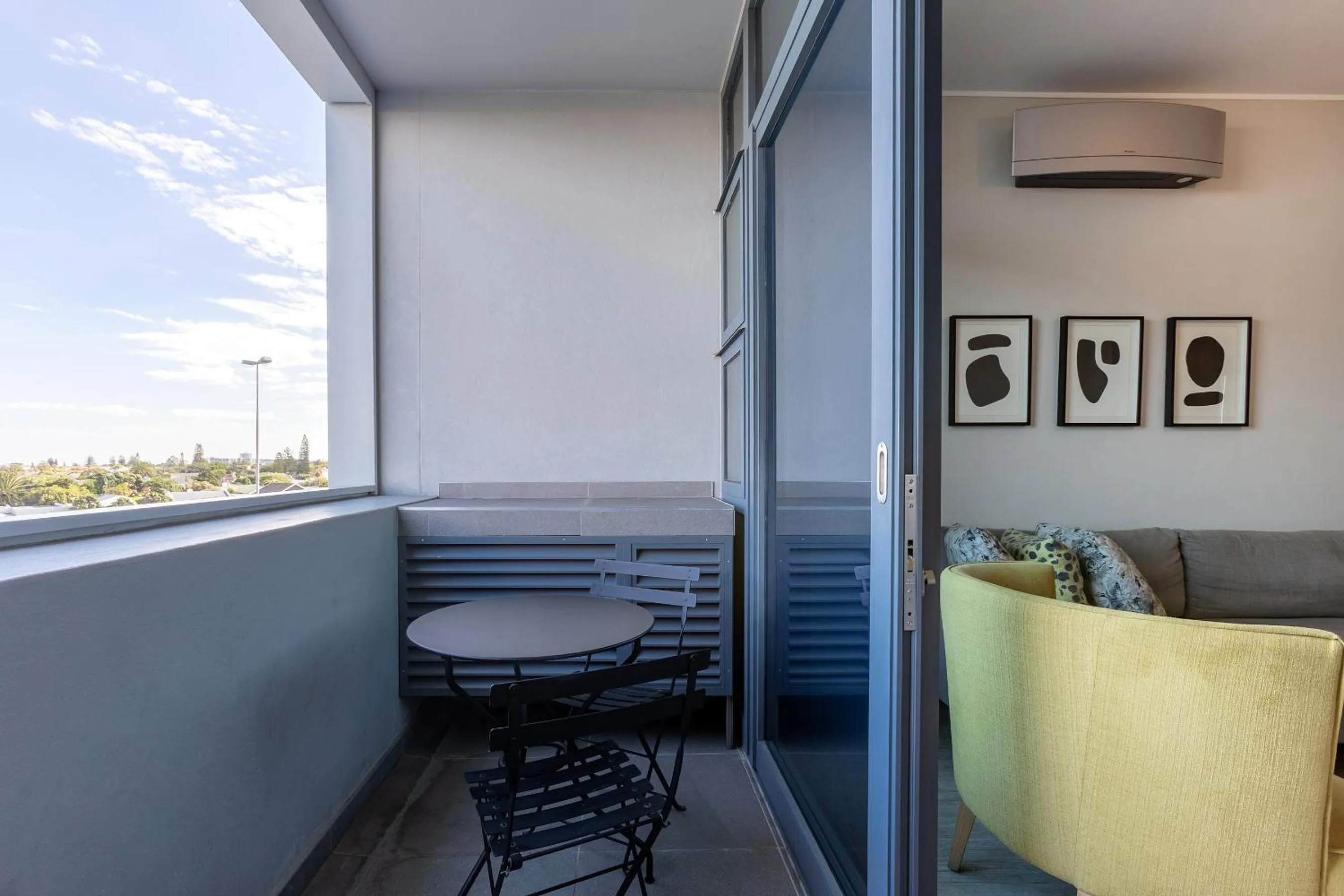 Balcony/Terrace in Axis Luxury Apartments by Century City Hotels