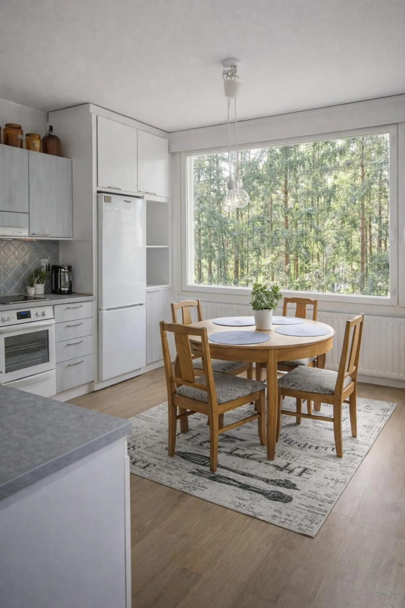 kitchen in 1-Bedroom Apartment with Sauna