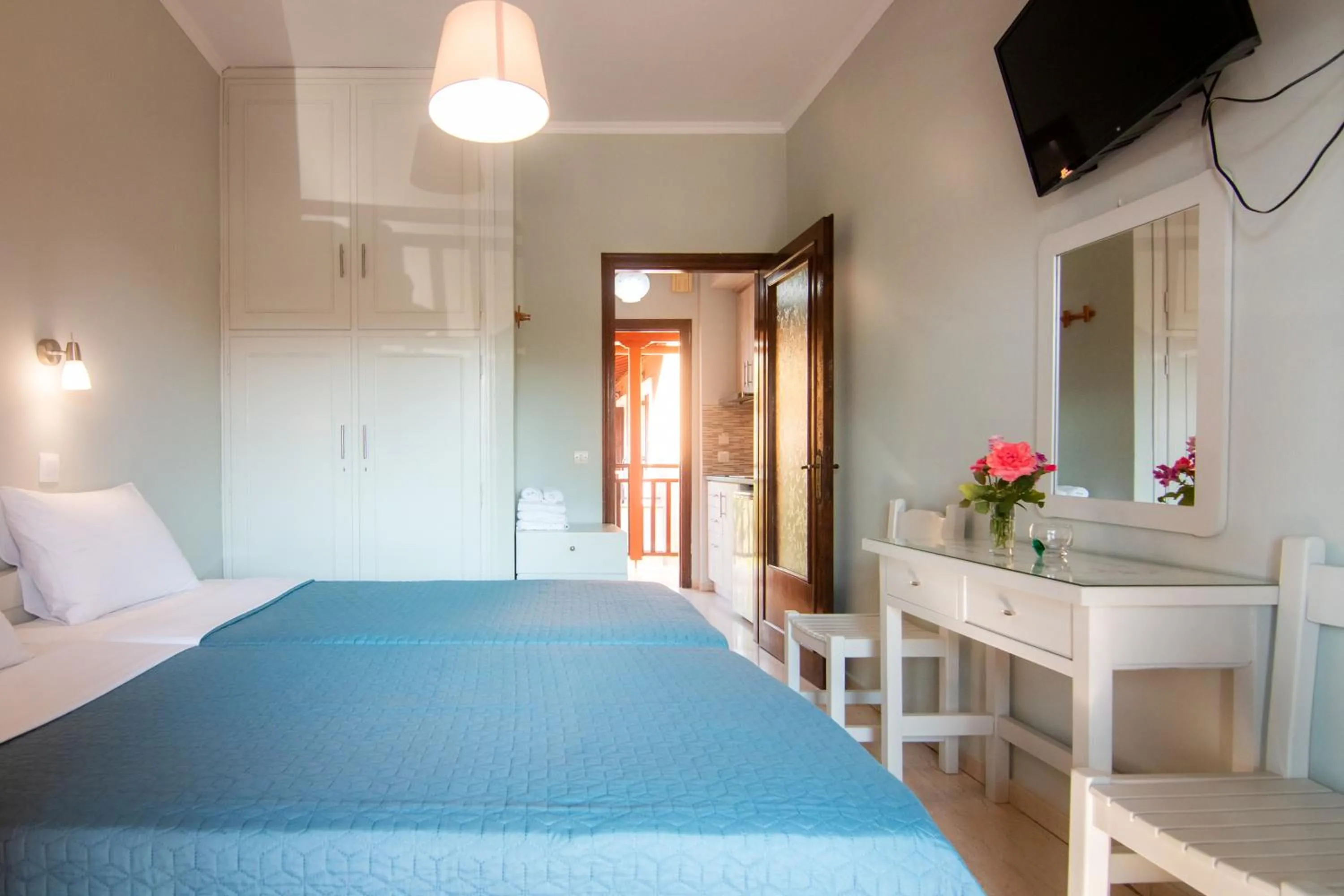 Bed in Eleni Apartments