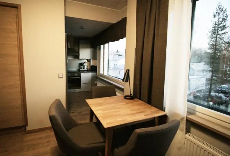 Kitchen or kitchenette in Hotelli Toivola