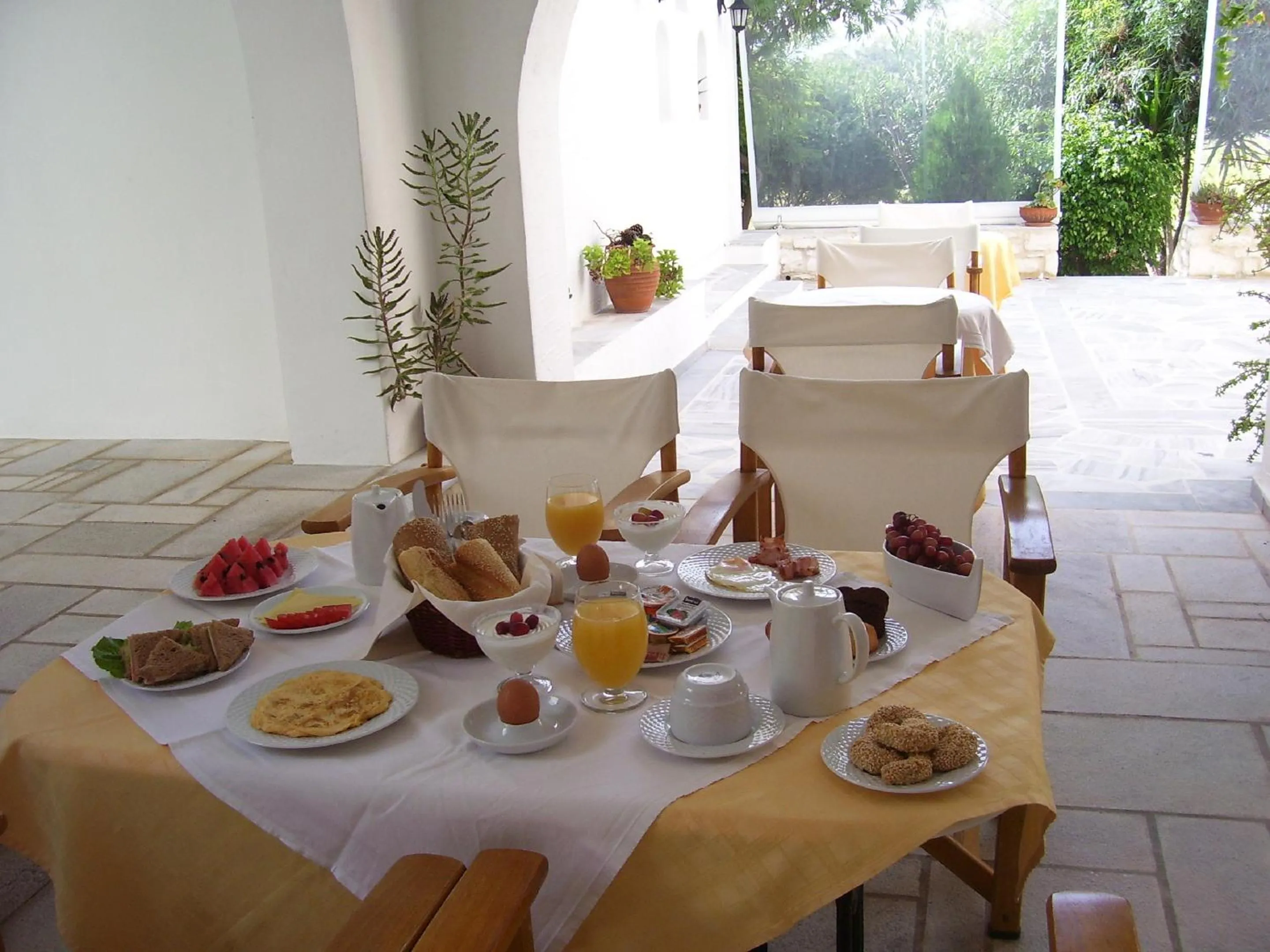 Patio in Roussos Beach Hotel