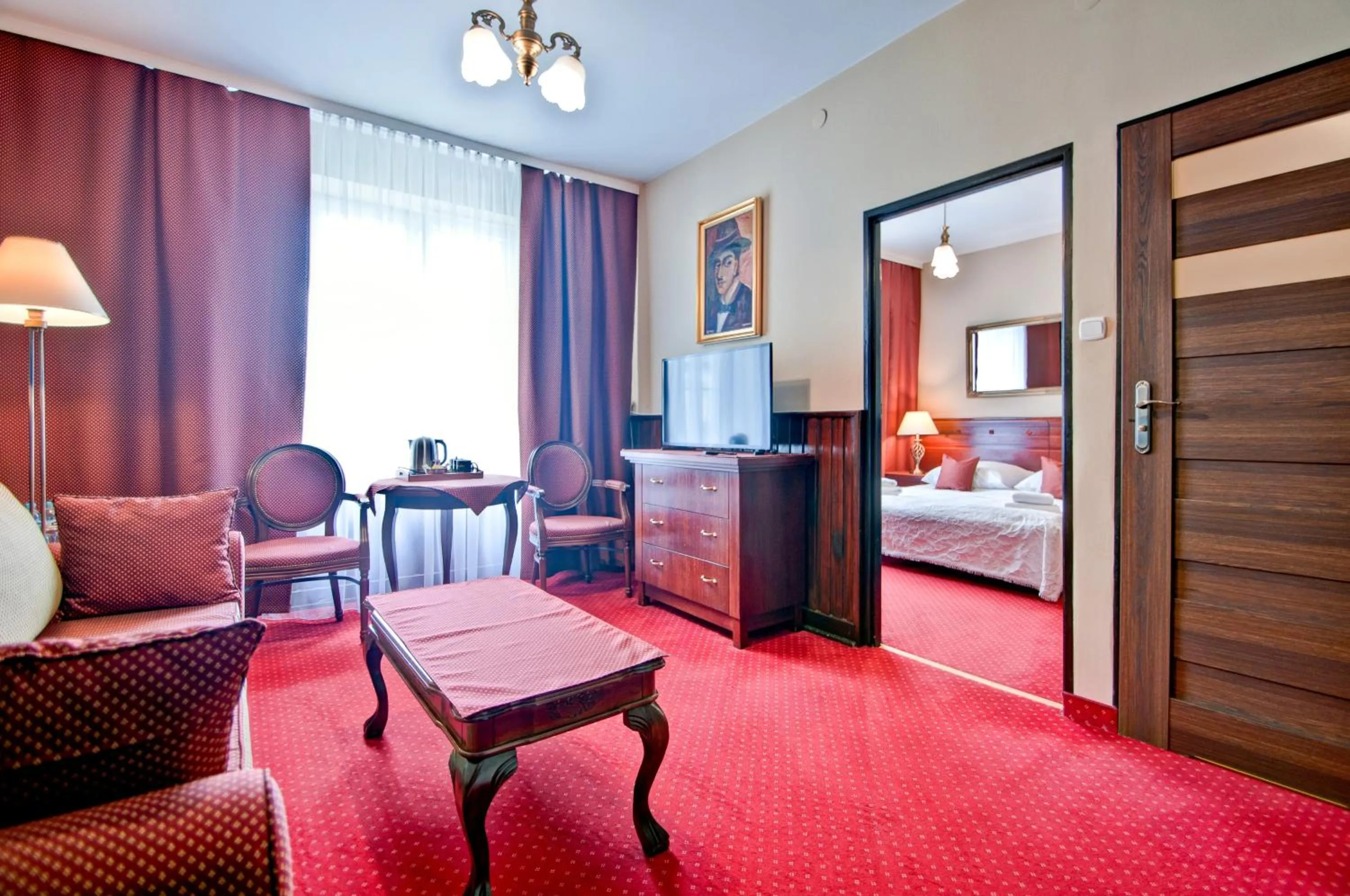 Living room, Bed in Willa Roztoka