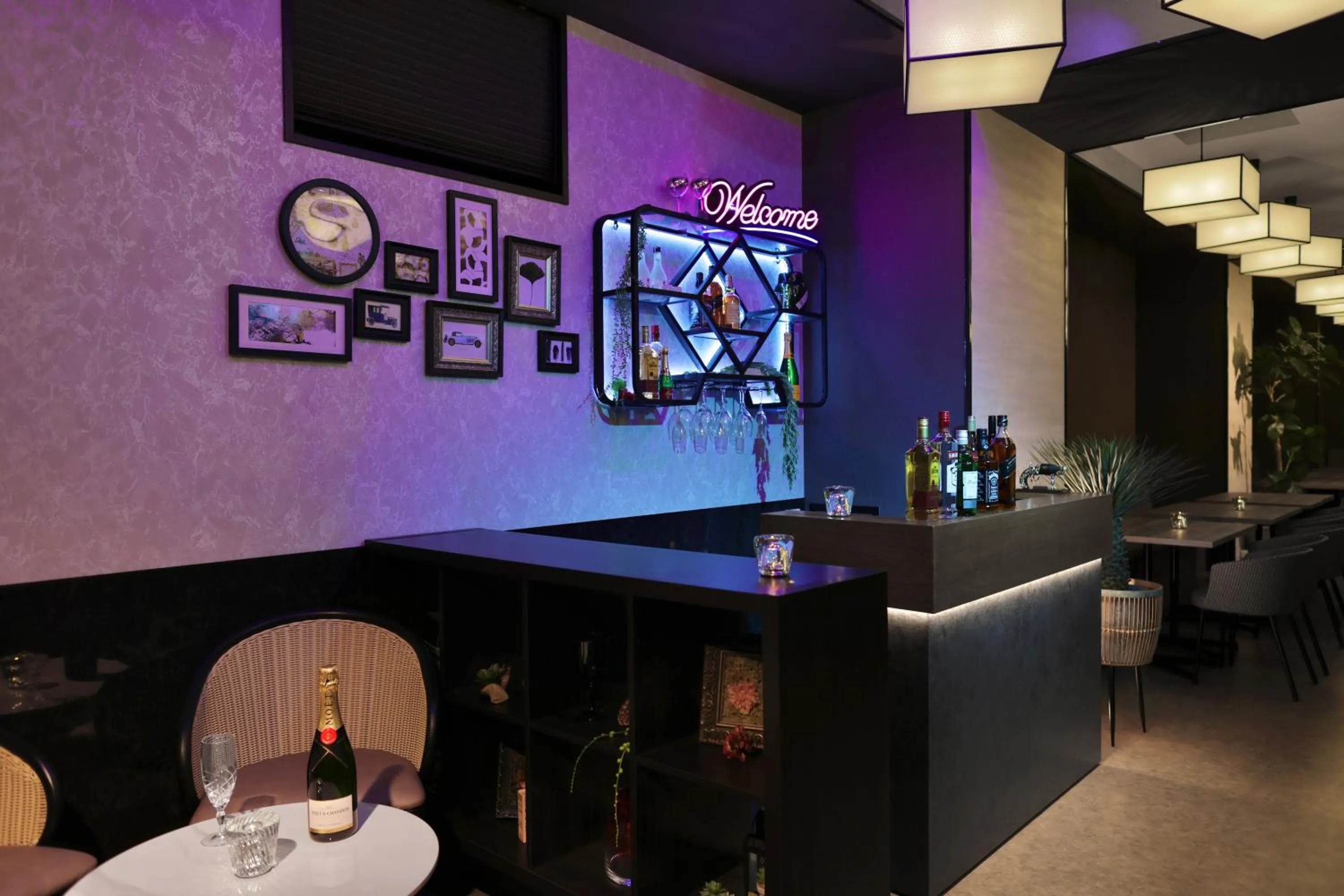 Lounge or bar in Doutonbori Crystal Hotel