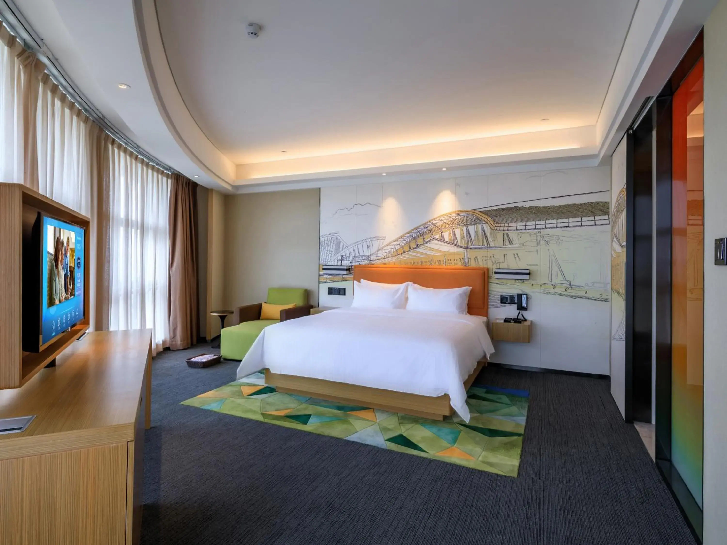 Bed in Hampton by Hilton Guangzhou Baiyun Airport North Bed in Hampton by Hilton Guangzhou Baiyun Airport North