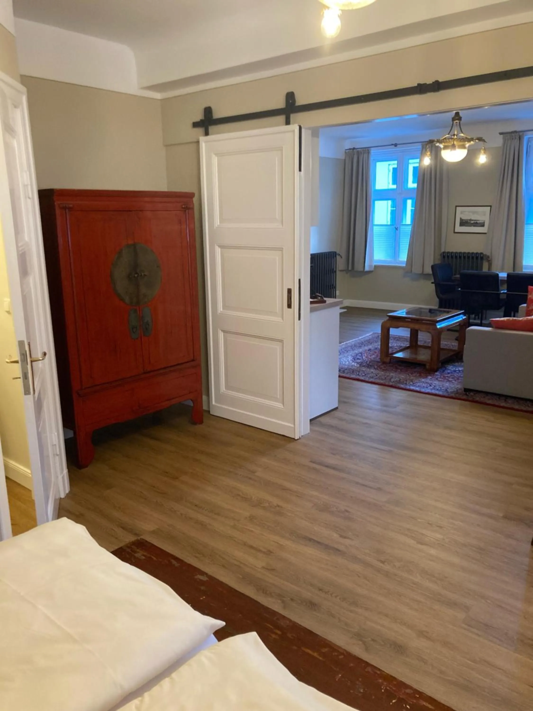 Living room, Bed in Apartments im Kaffeehaus Heldt