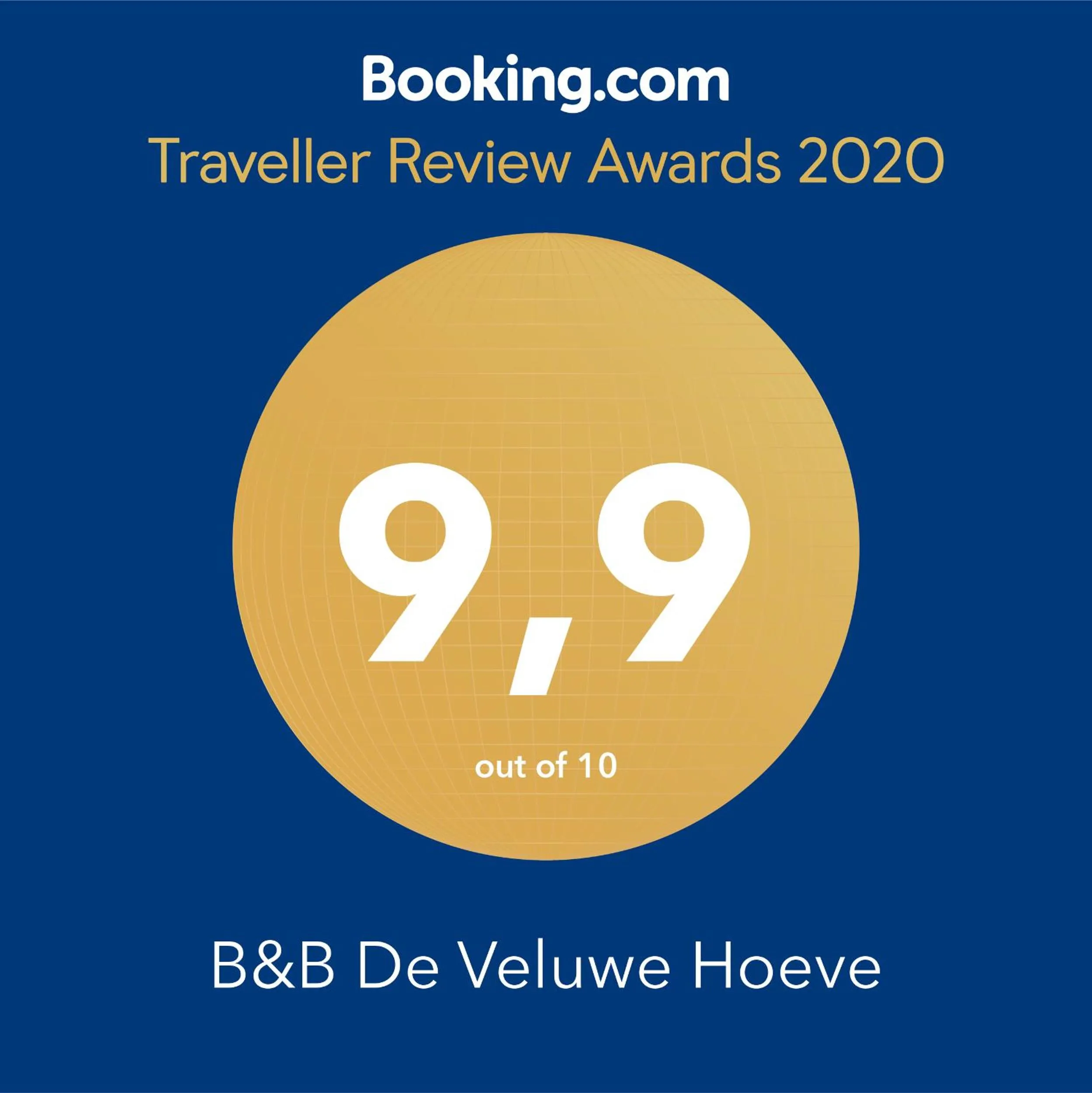 Certificate/Award in B&B De Veluwe Hoeve