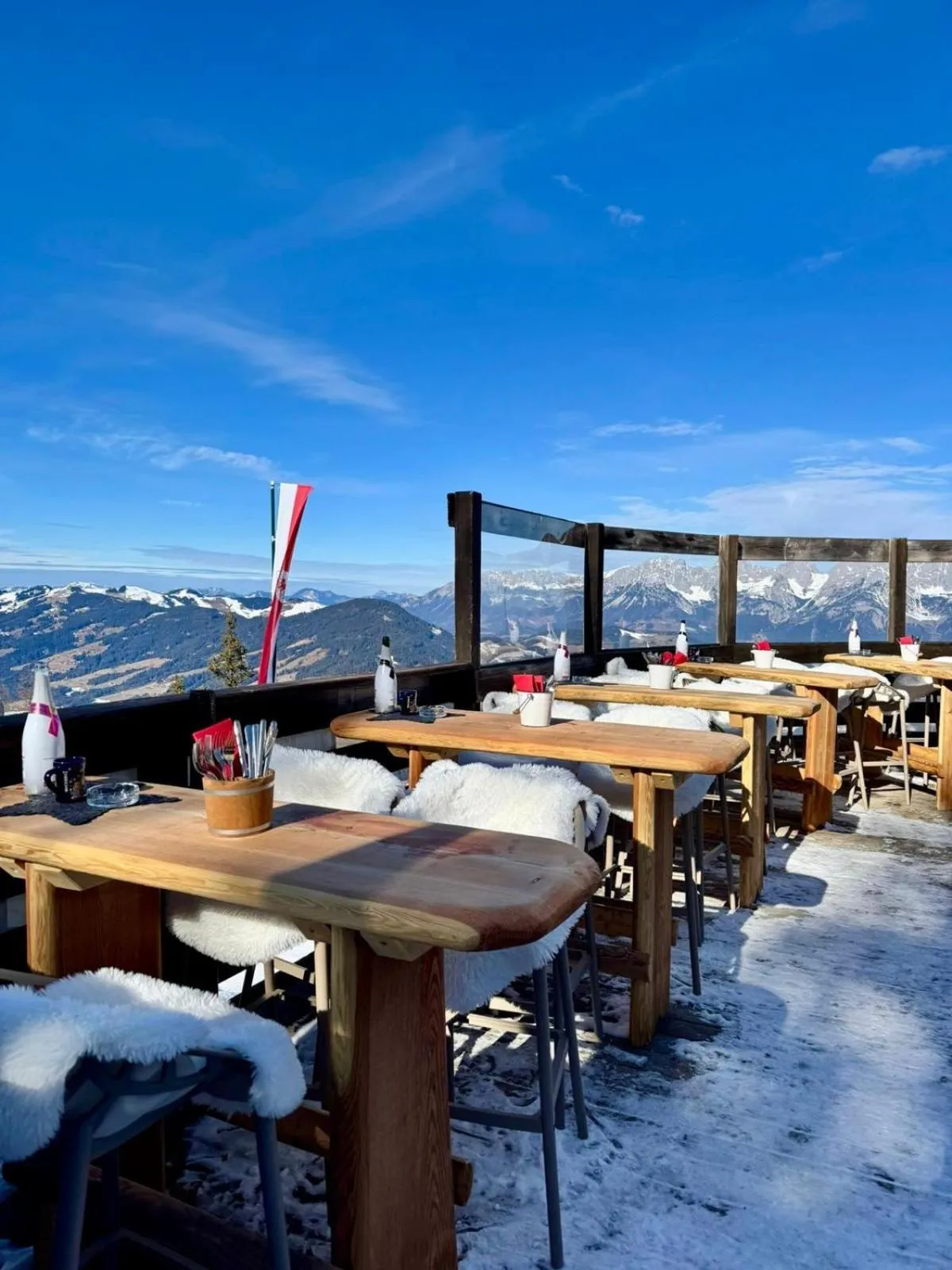 Hocheckhuette On Top of the Kitzbuehel Hahnenkamm Mountain
