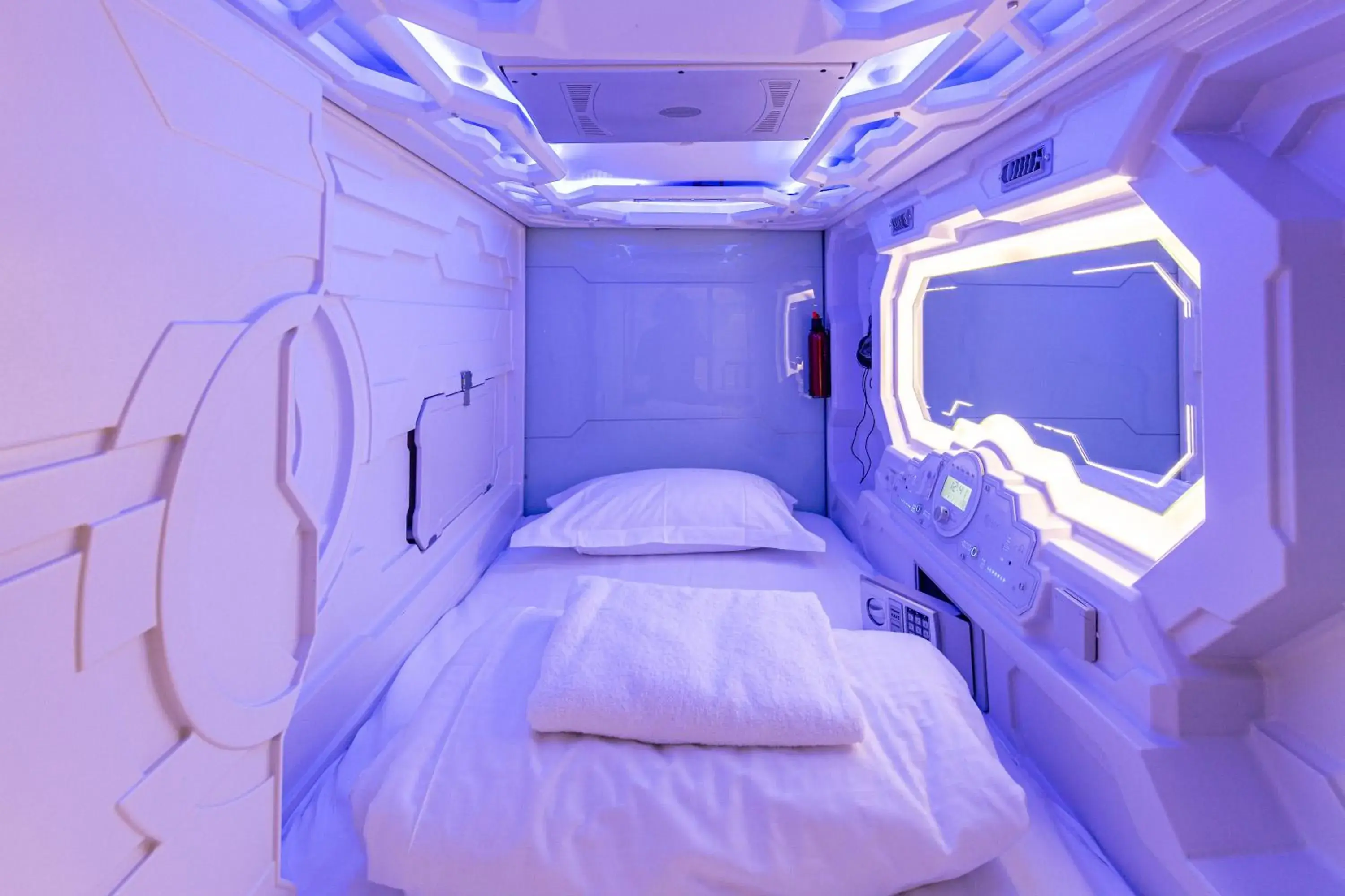 Single Capsule front Entrance in Spacehotel Karlsruhe Single Capsule front Entrance in Spacehotel Karlsruhe