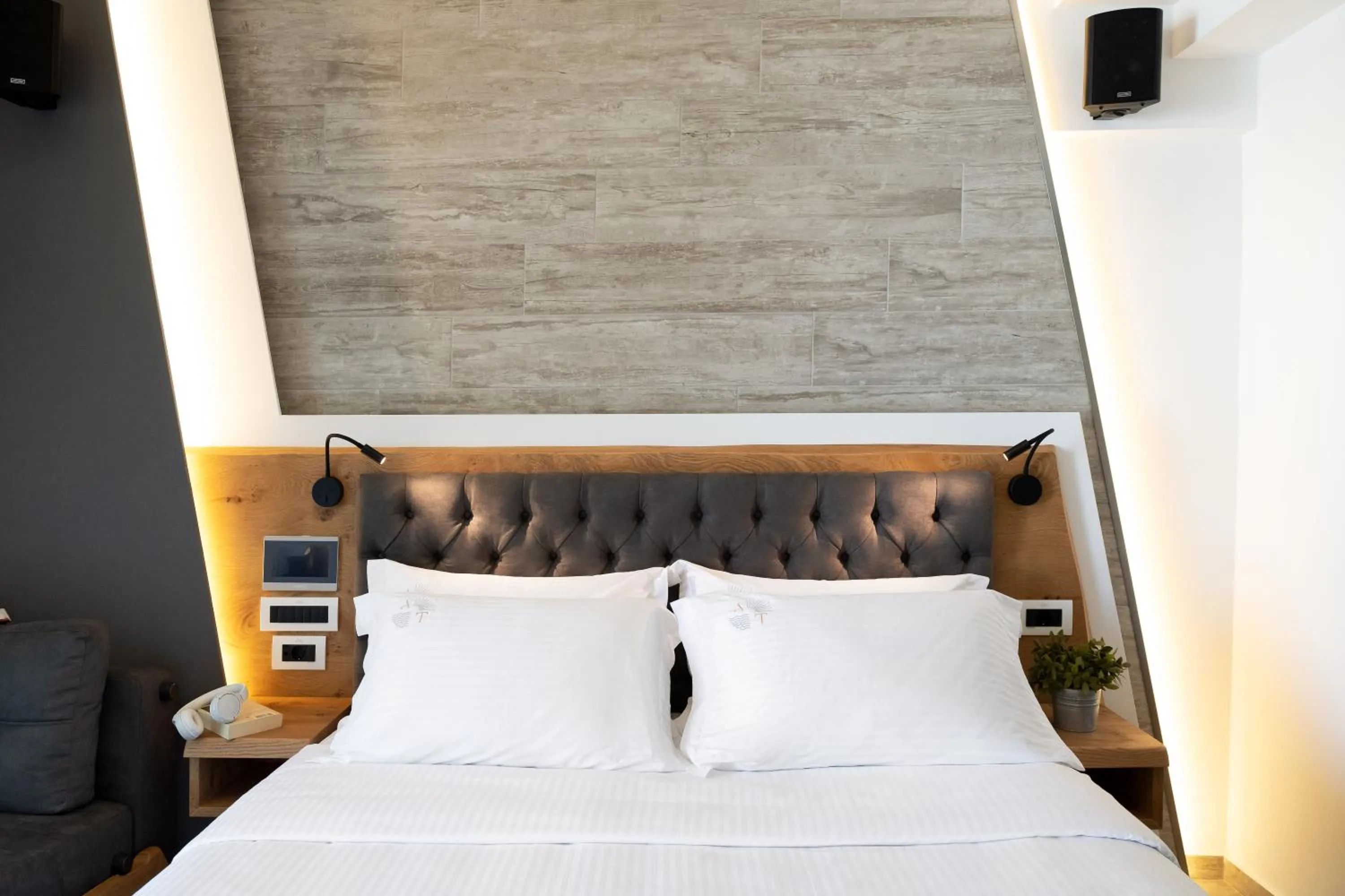 Bed in Akti Toroni Boutique Hotel