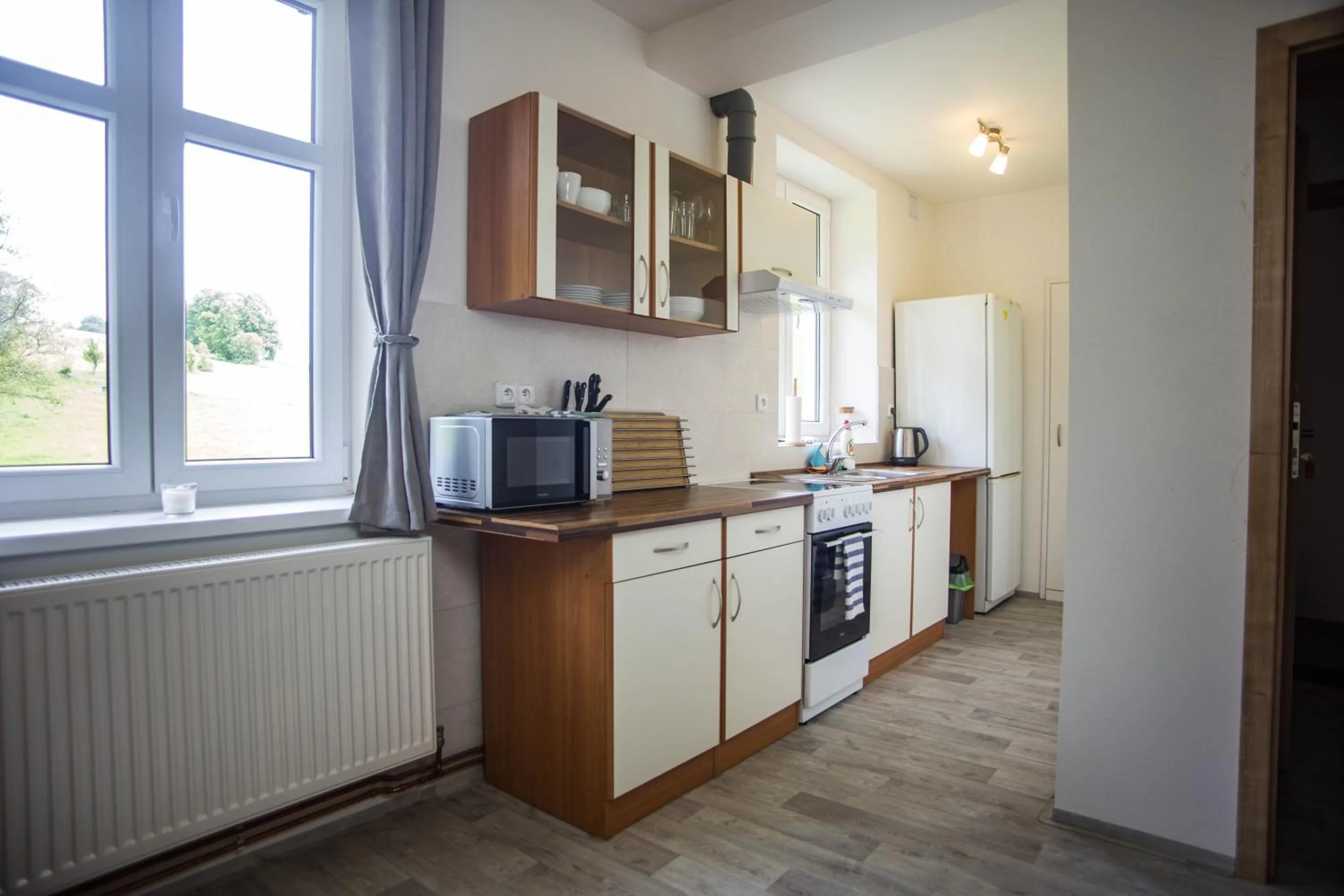 Kitchen or kitchenette in Apartmány Ve Mlejně