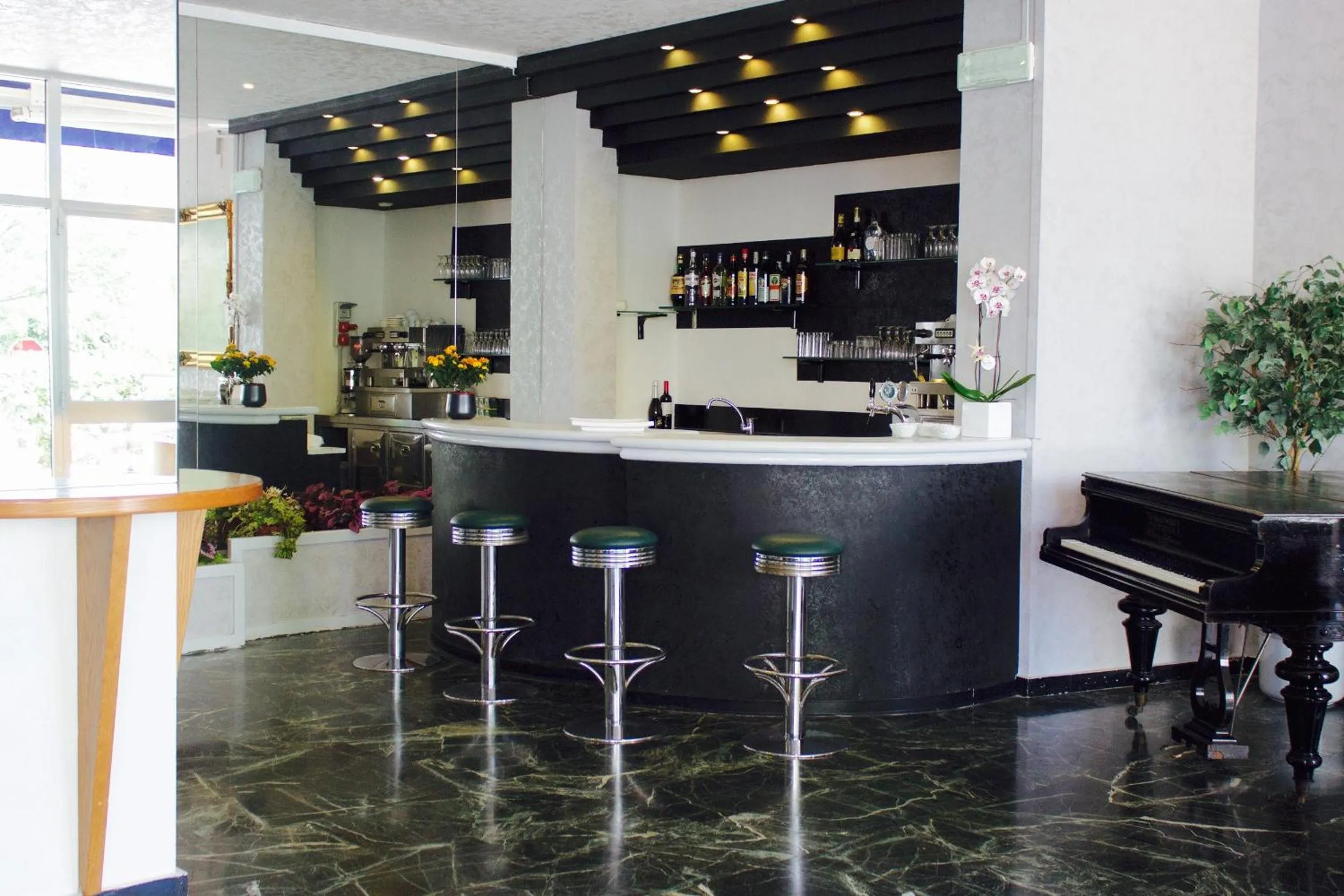 Lounge or bar in Hotel Plaza con piscina
