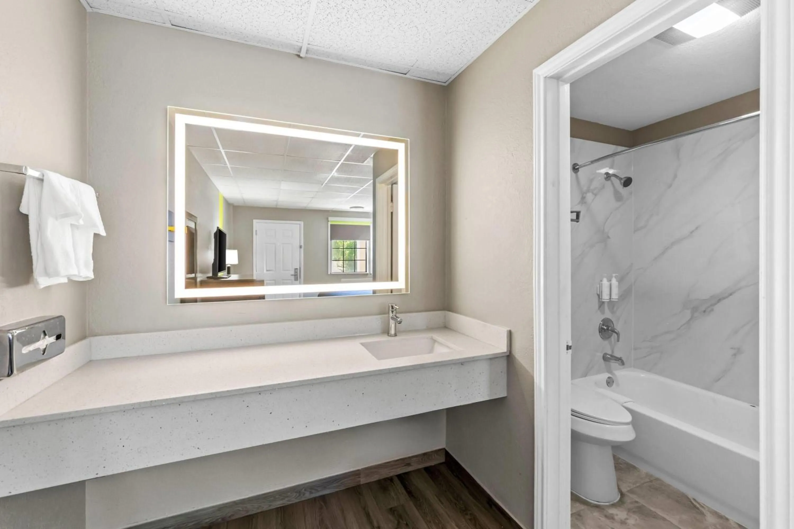 Bathroom in Super 8 by Wyndham Fredericksburg