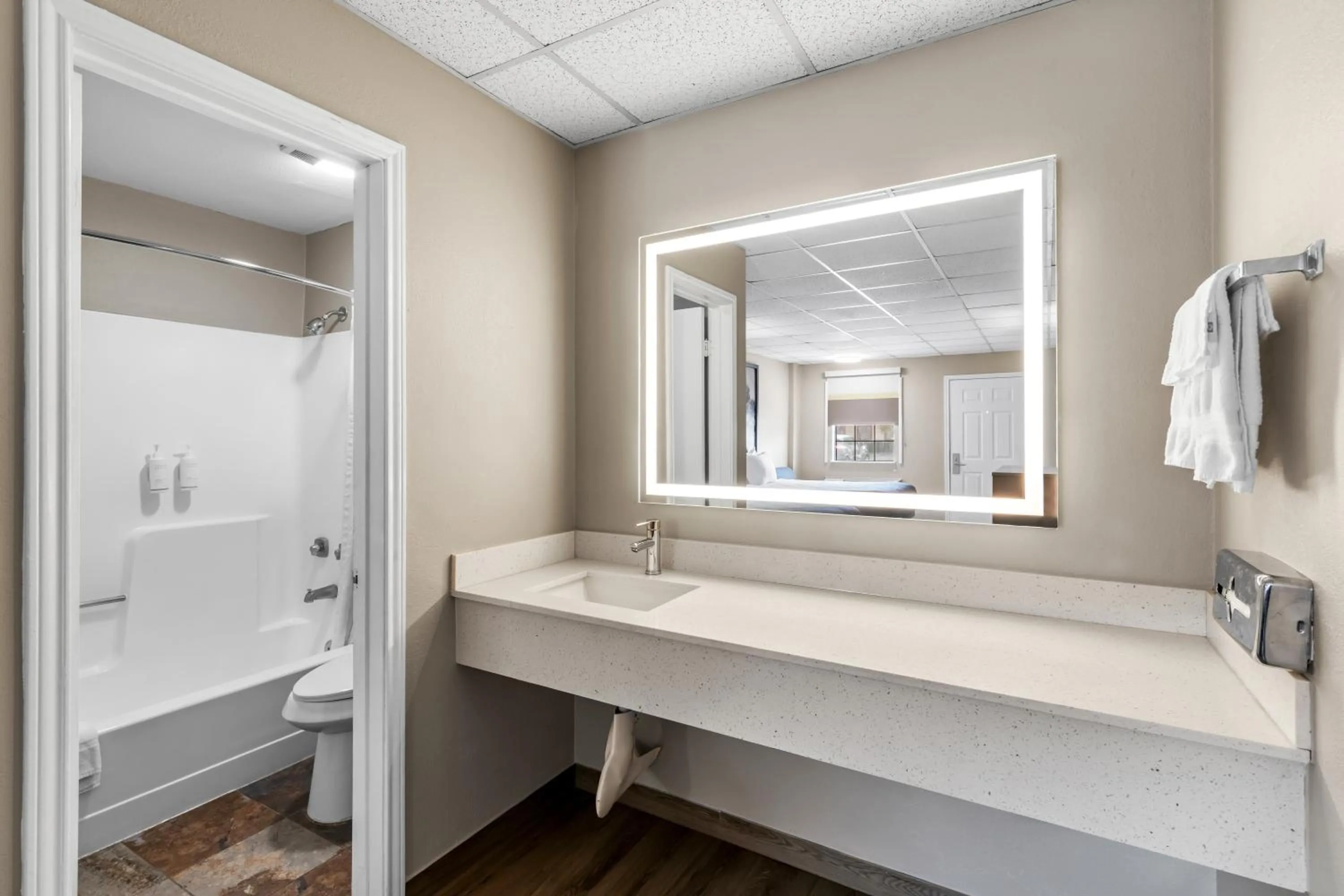 Bathroom in Super 8 by Wyndham Fredericksburg