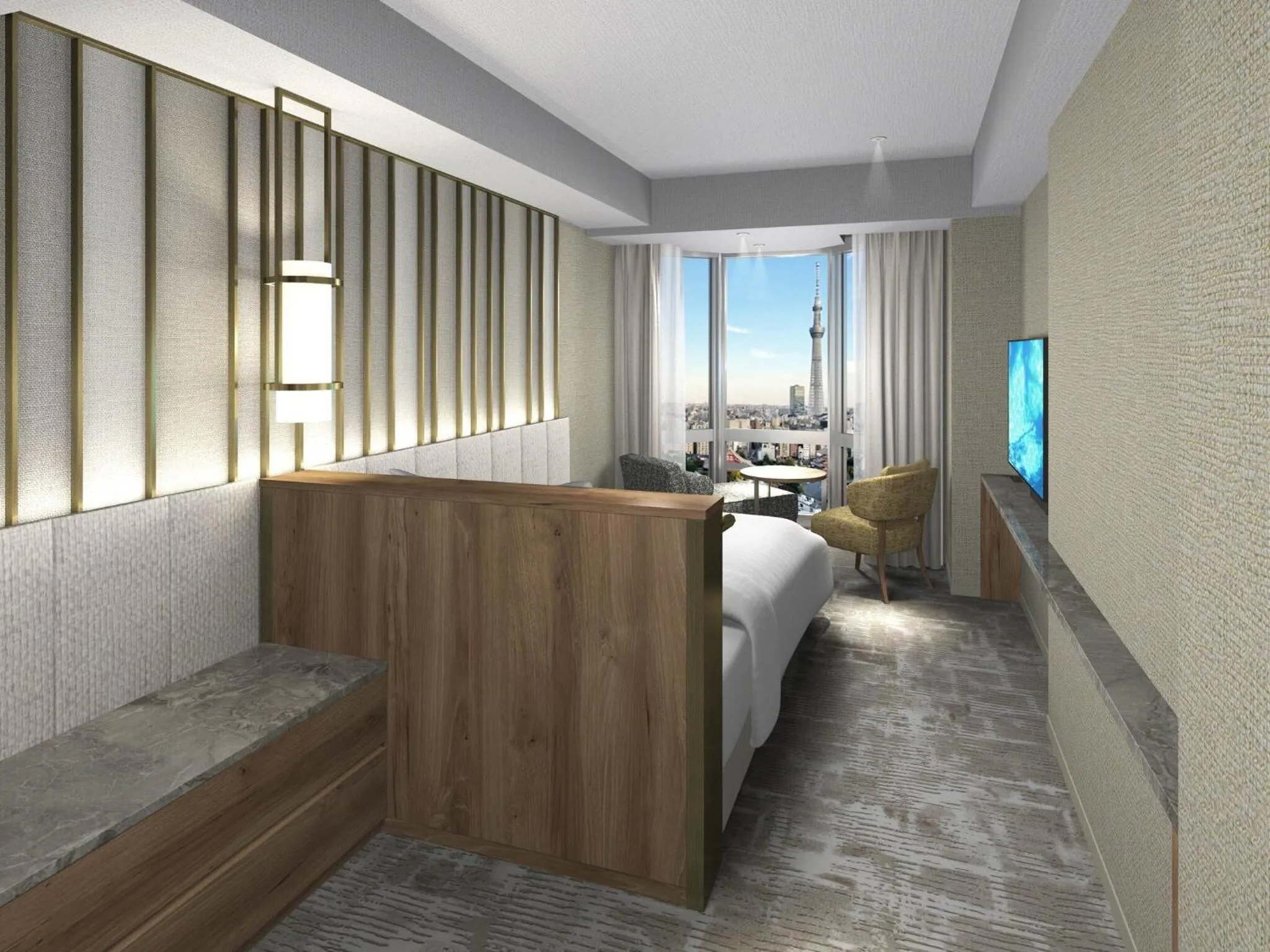 Bed in Asakusa View Hotel