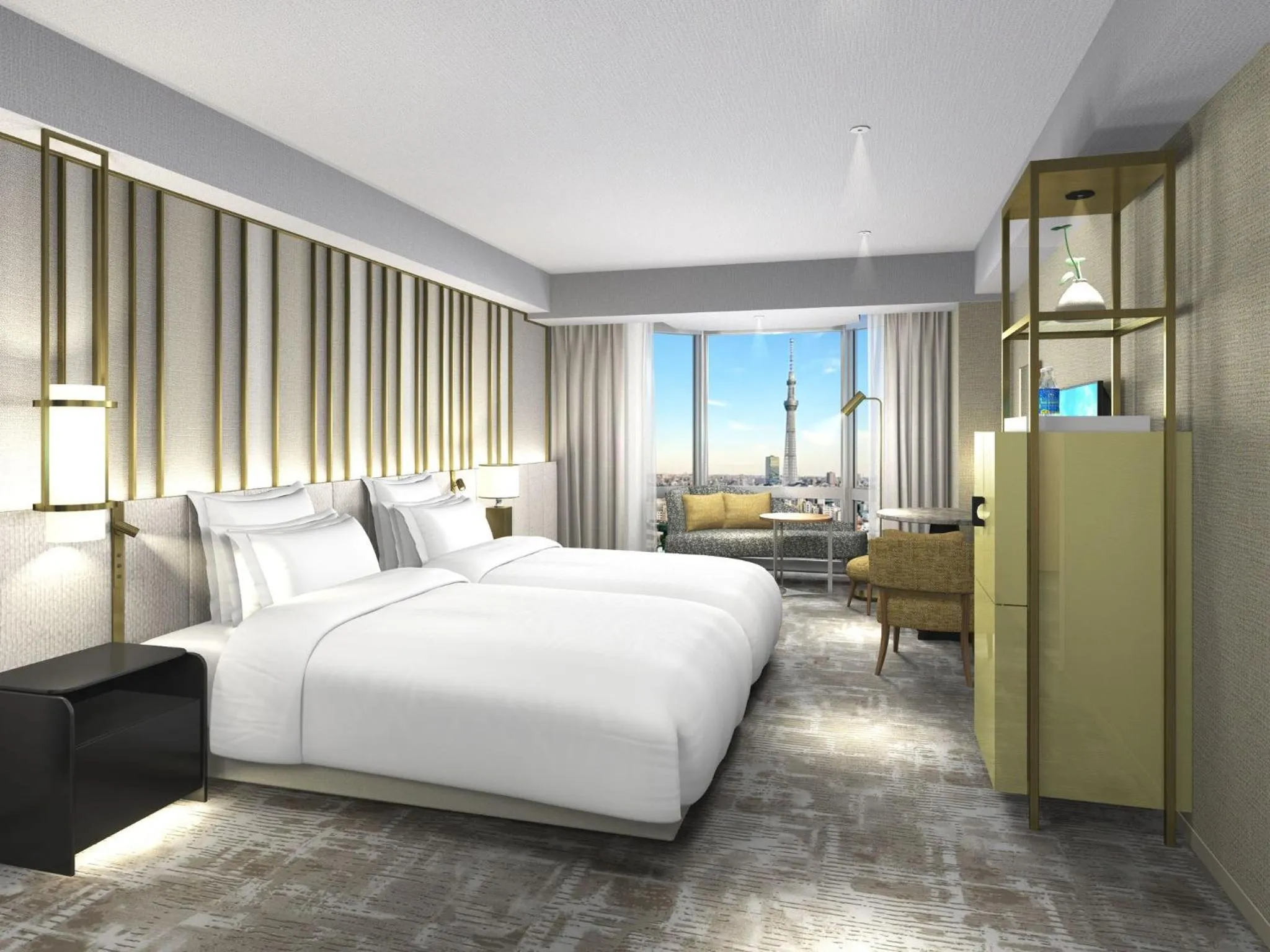 Bed in Asakusa View Hotel