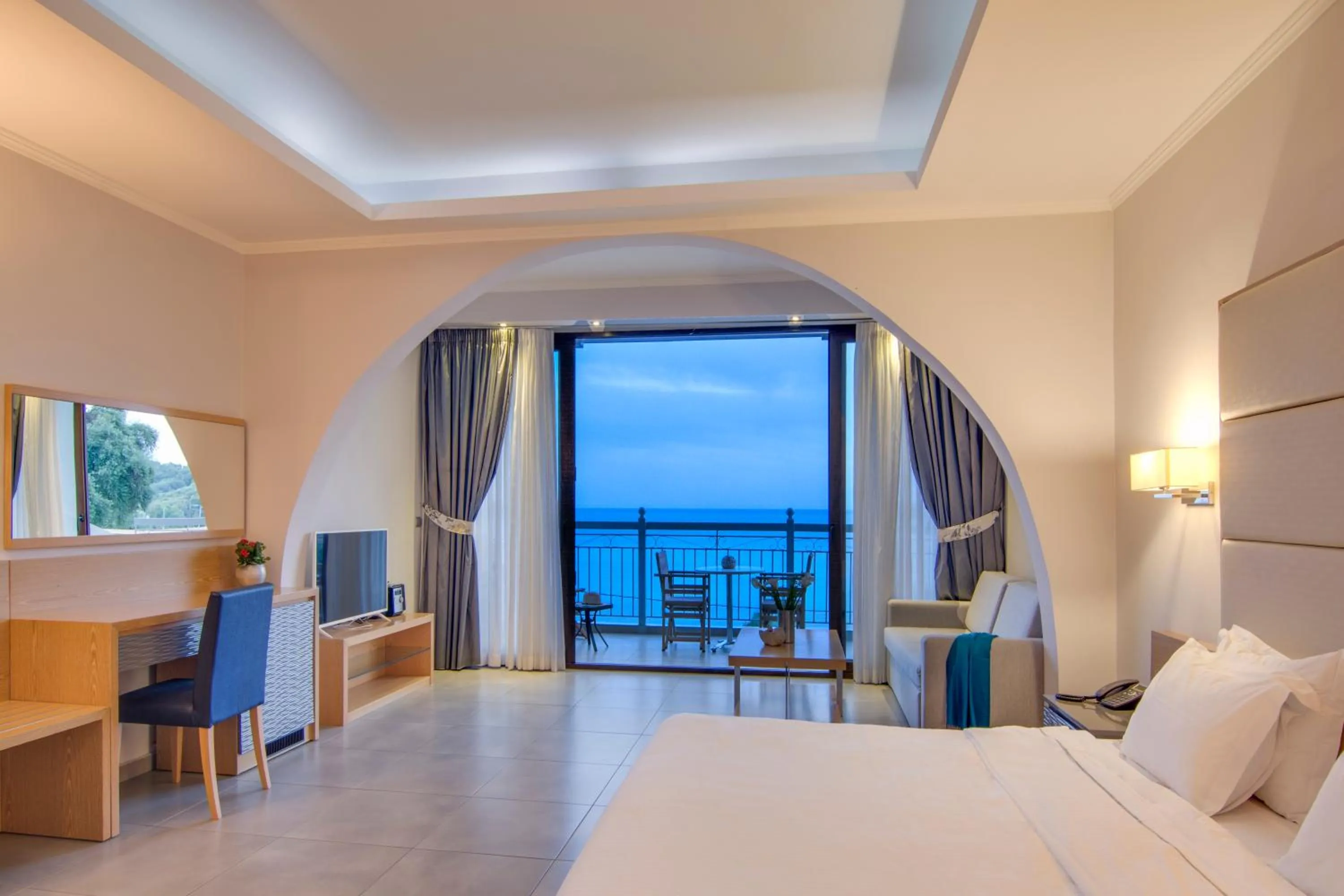 View (from property/room), Bed in Valtos Beach Hotel