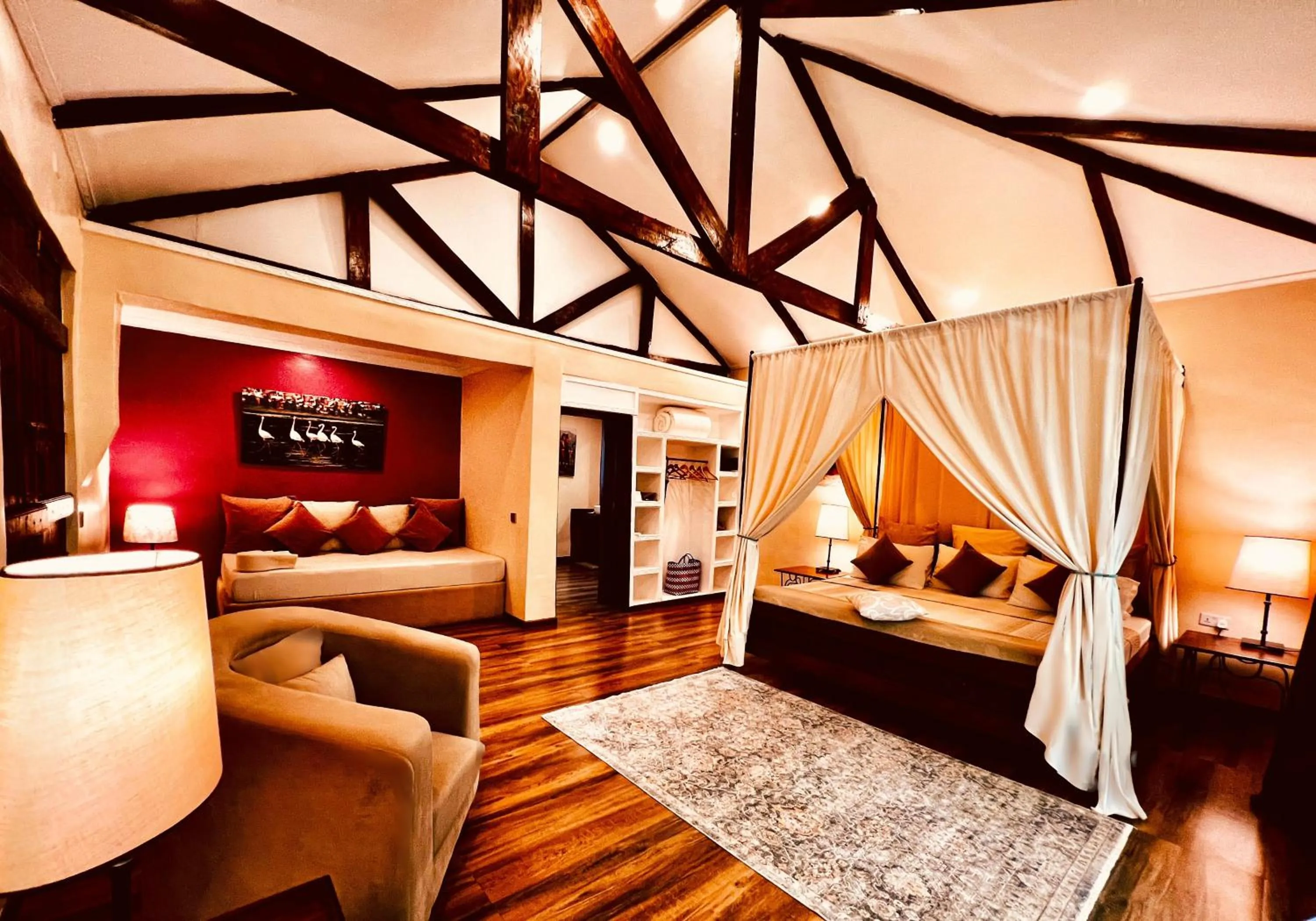 Bed in Pink Flamingo Boutique Hotel