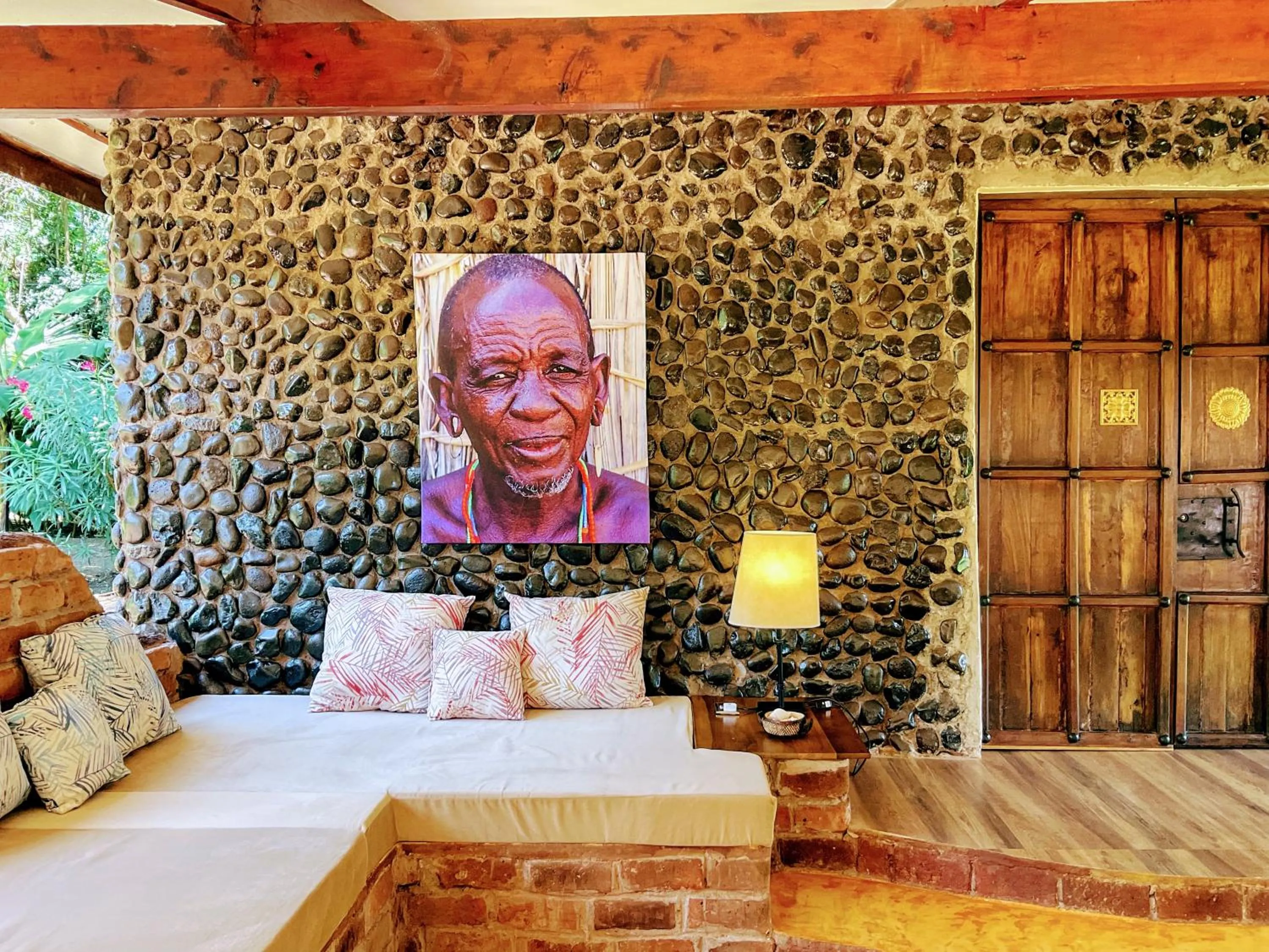 Patio, Bed in Pink Flamingo Boutique Hotel