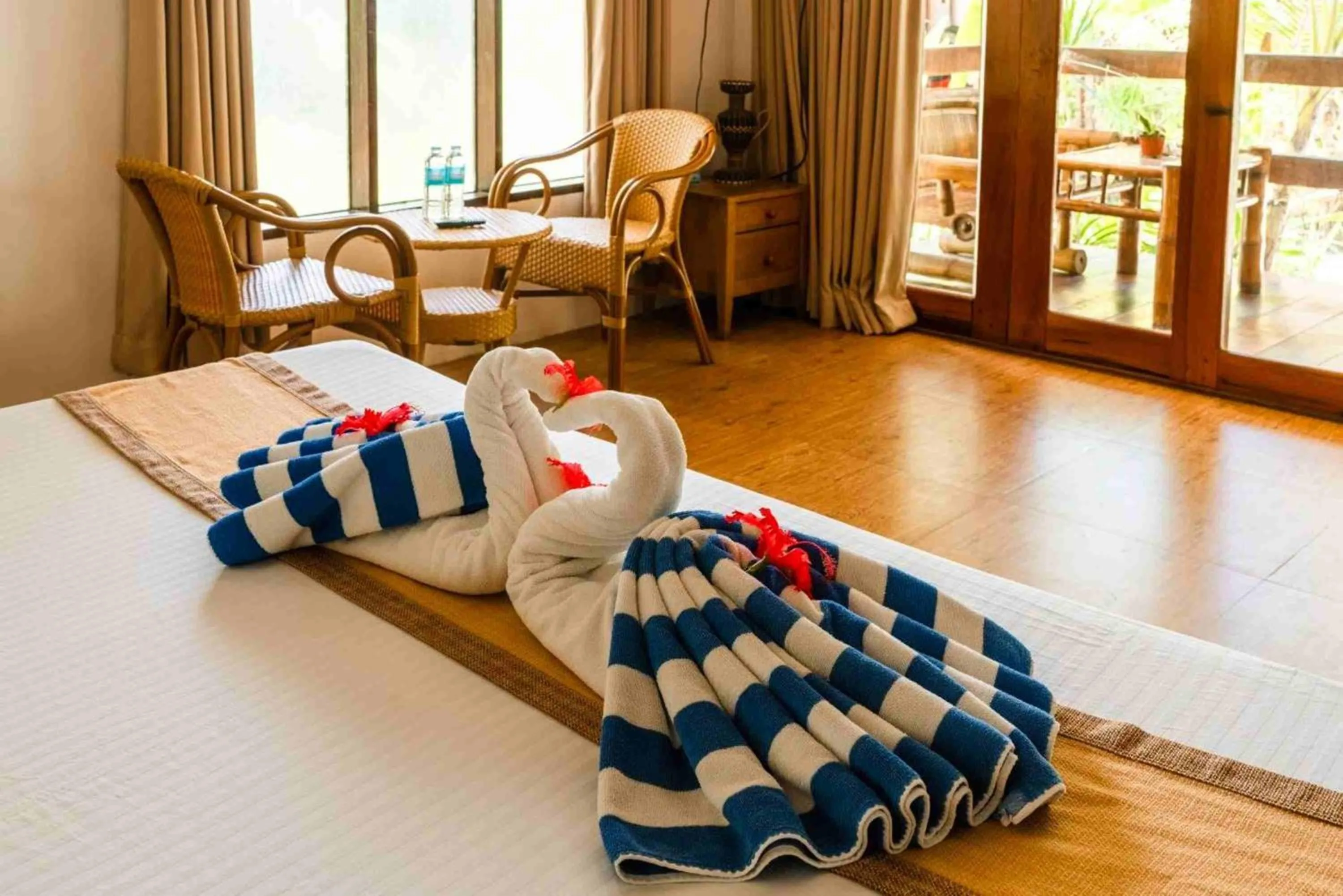 Bed in Romantic Beach Villas