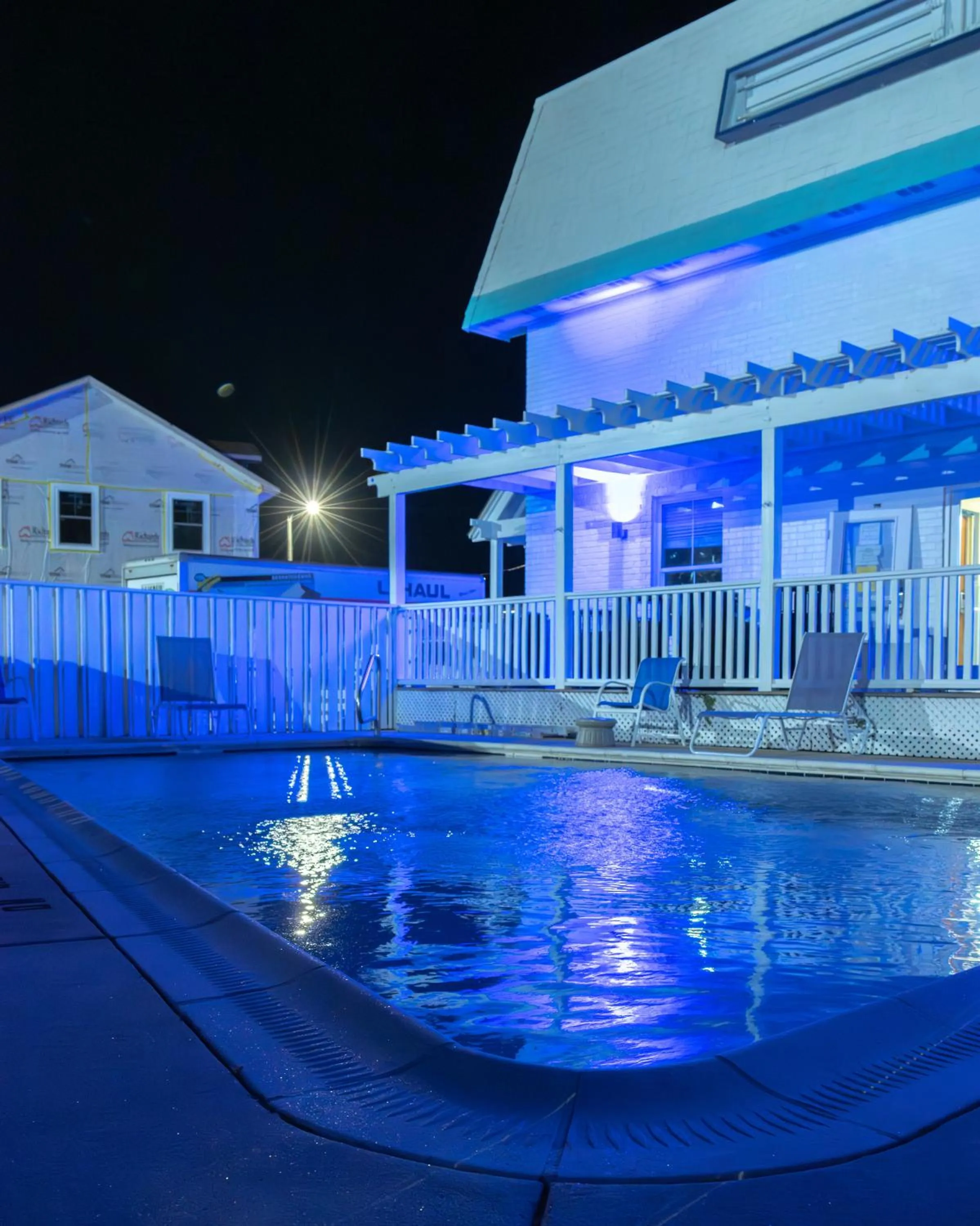 Swimming pool in NEW 2026-Ocean Sands Beach Boutique Inn-Sauna and Salt-Mineral Pool -Free Beach Bikes and Famous Beach- Fresh Baked Cookies and Popcorn - Bathrobes and Sunscreen in all rooms-Ultra Sparkling-Free Laundry- 4 Grand Black Beds-Call NOW & Save-1-252-AHA-SAND