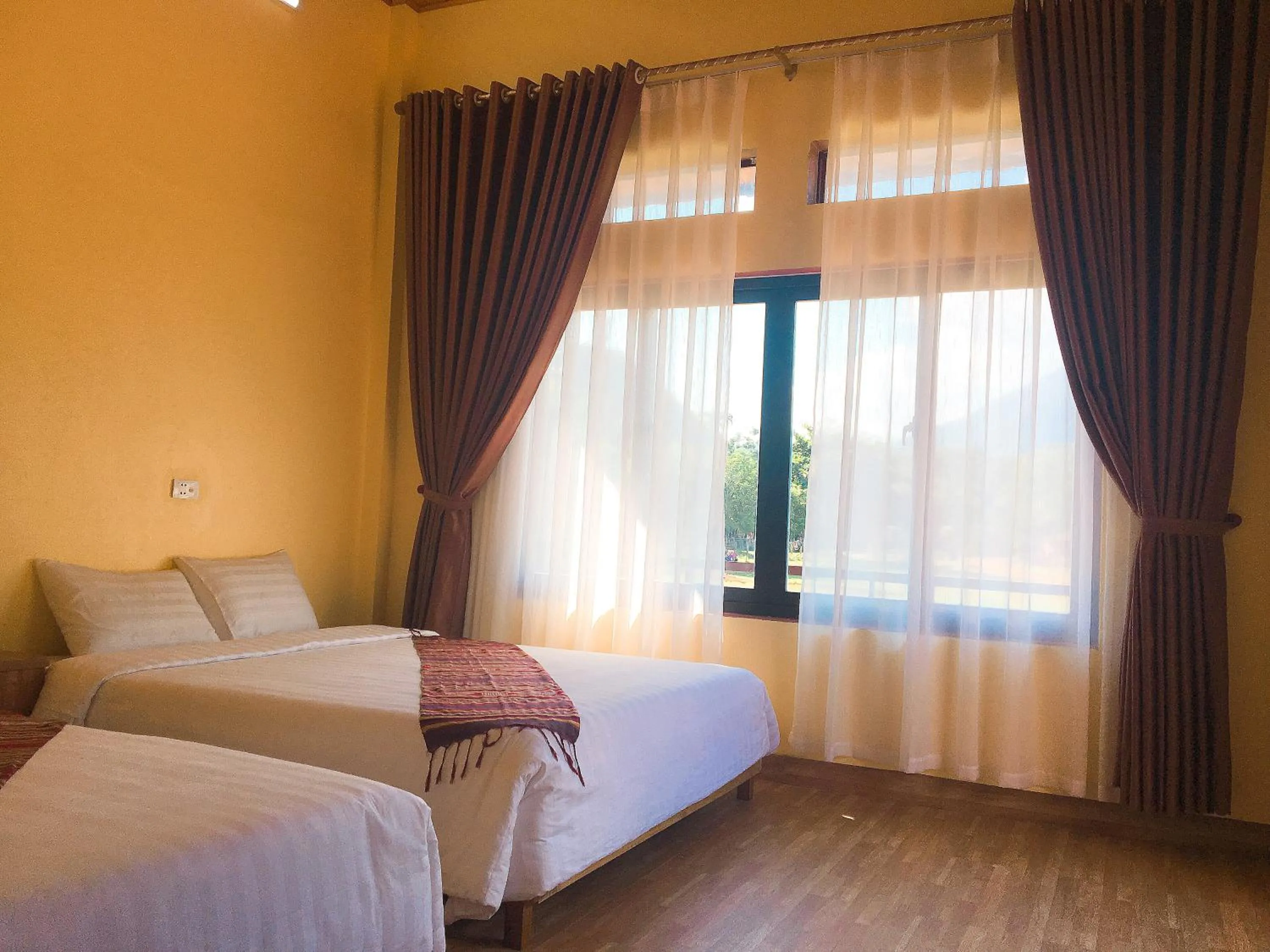 Bed in Mai Chau Xanh Bungalow