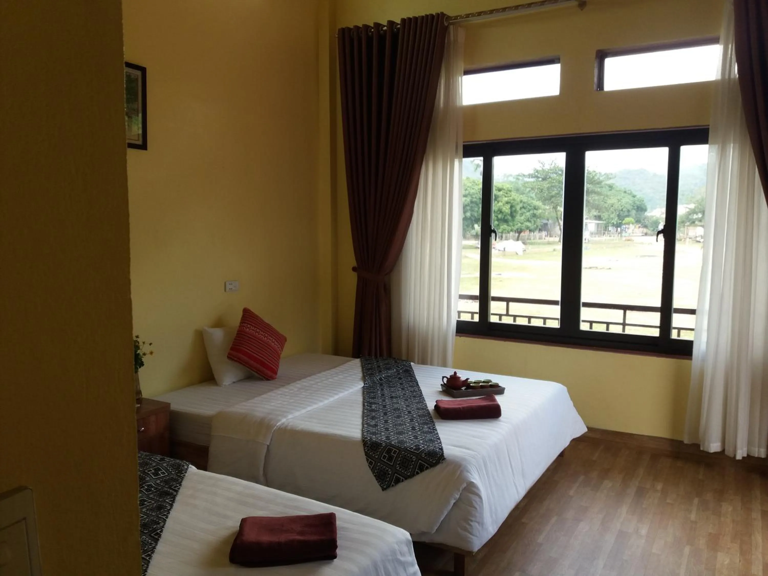 Bed in Mai Chau Xanh Bungalow