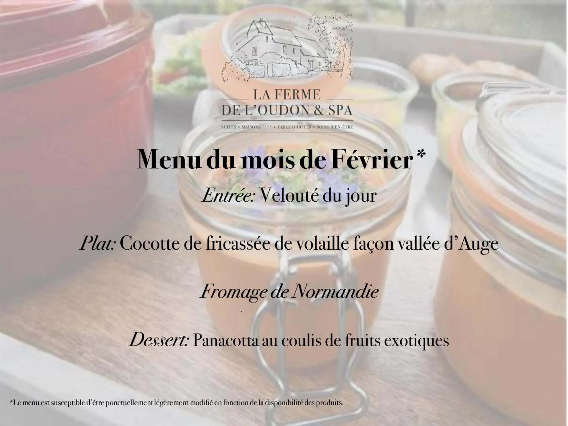 Dinner in Chambres d'Hôtes et Suites à La Ferme de l'Oudon & SPA