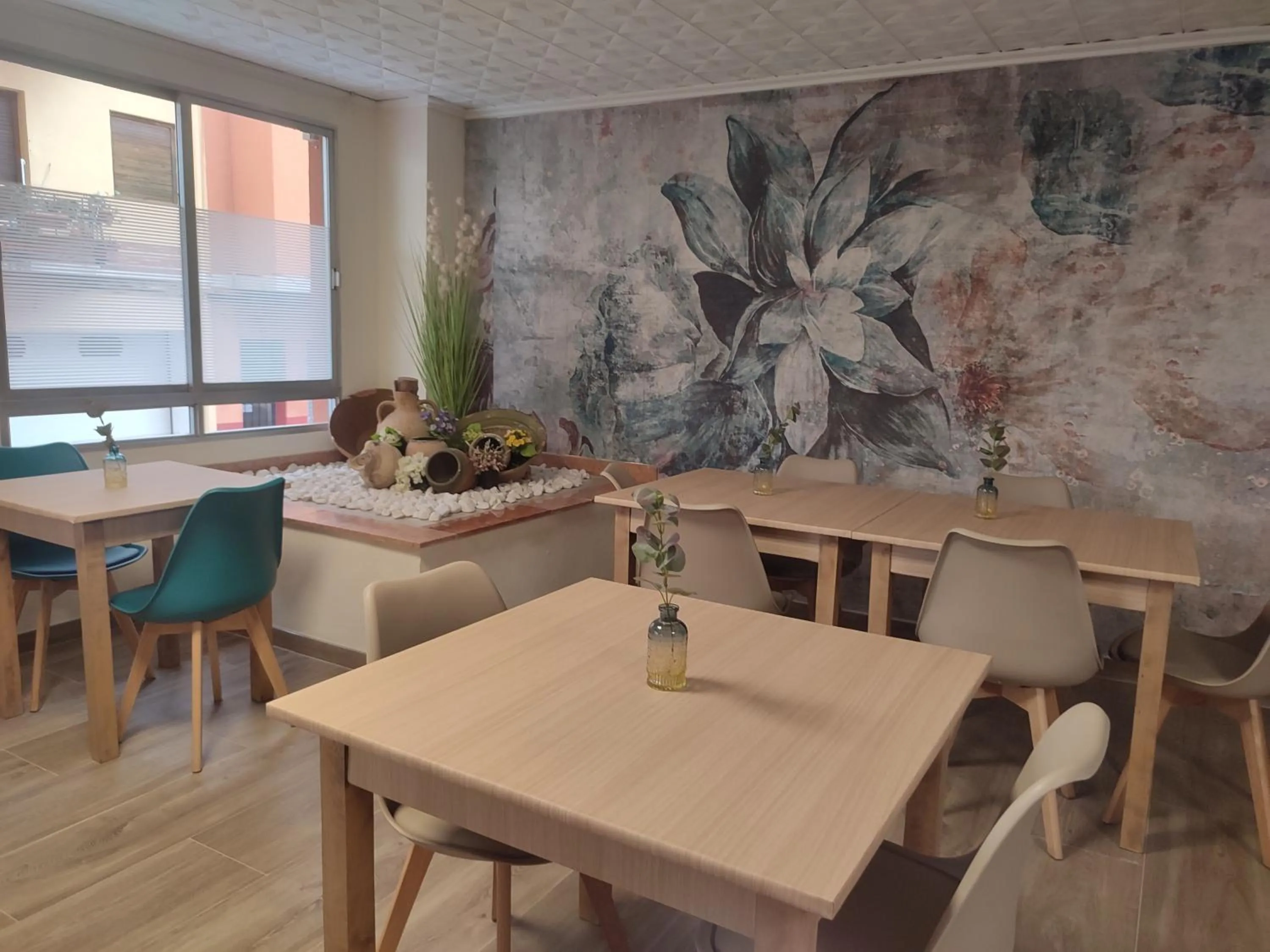 Dining area in Hostal Garamar