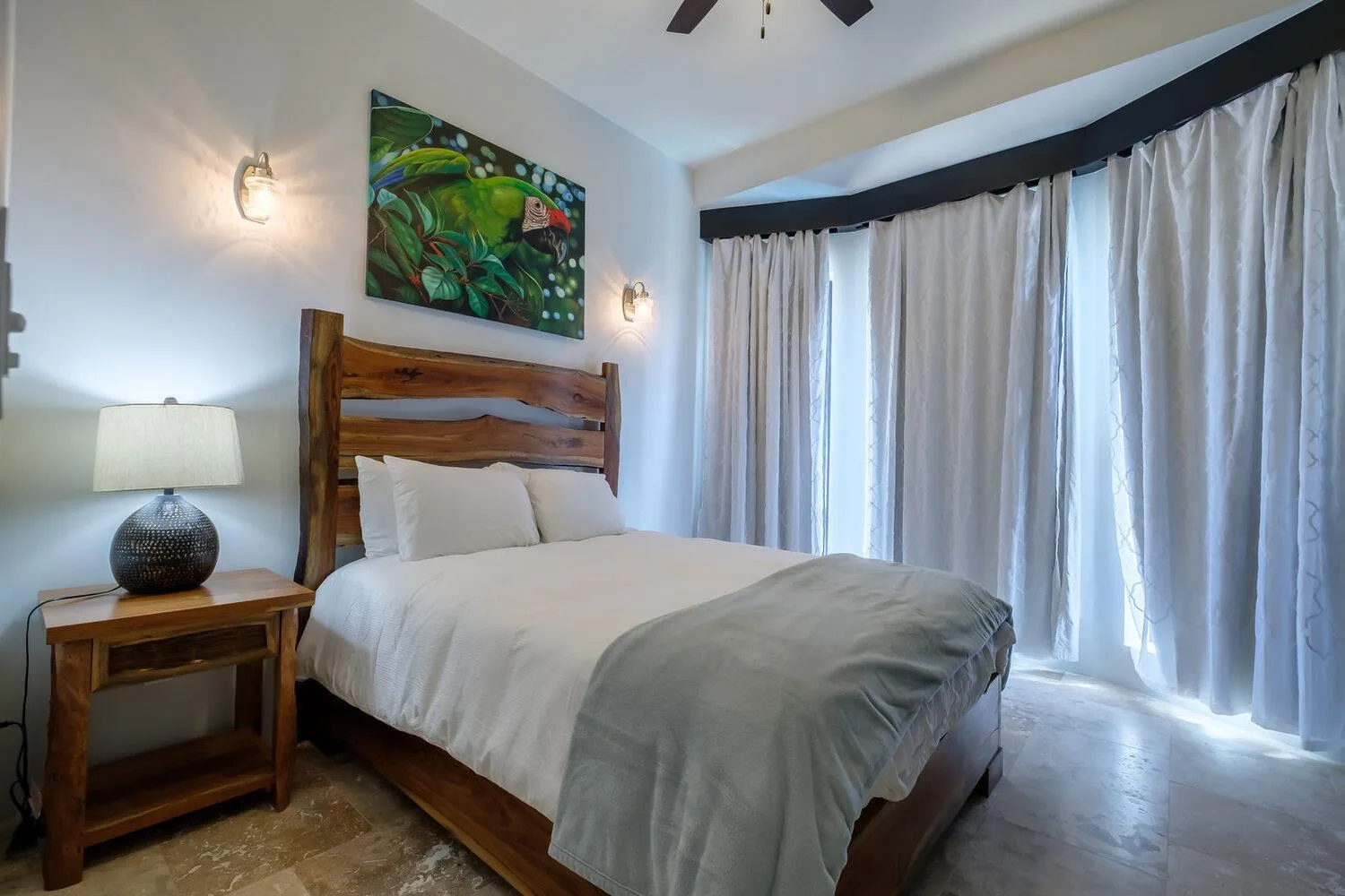 Bed in Diamante Beachfront Suites