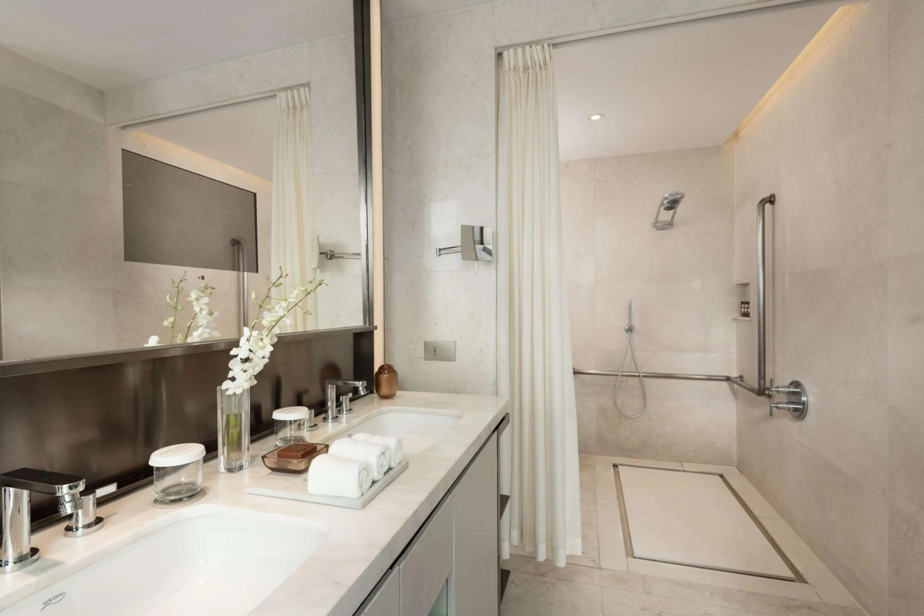 Bathroom in Conrad Beijing by Hilton